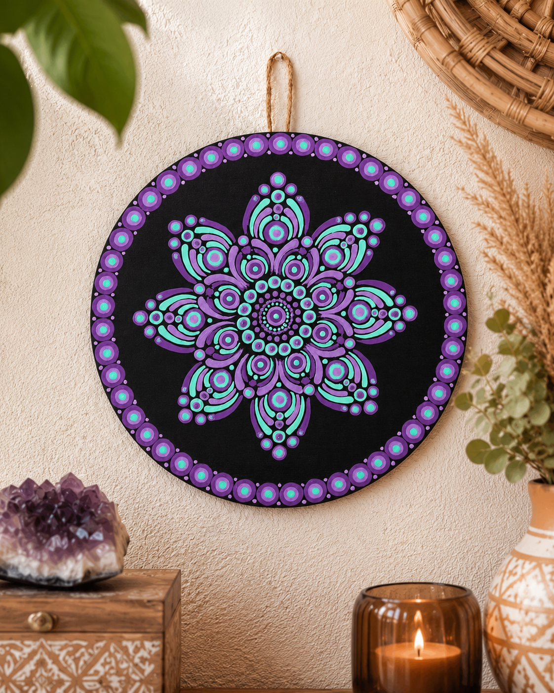 Mandala Acrylic Painting  - One Of A Kind Artwork