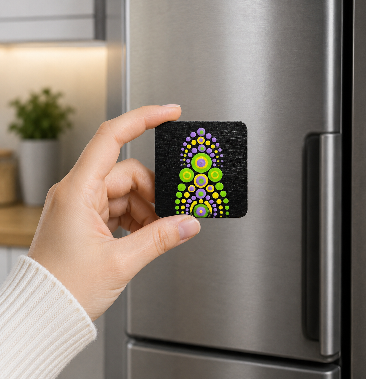 Mini Mandala Fridge Magnet  - One Of A Kind Artwork - Only One Available