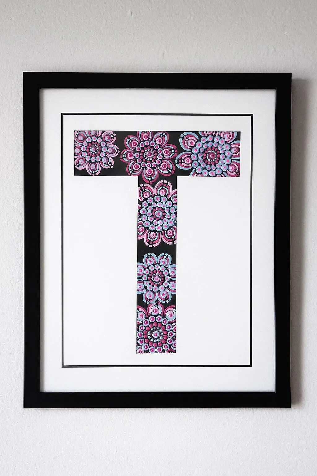 Mandala Initial Letter T - 21.5cm x 28 cm