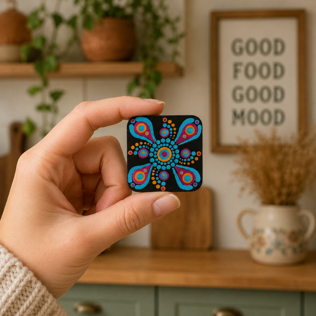 Mini Mandala Fridge Magnet - Only One Available