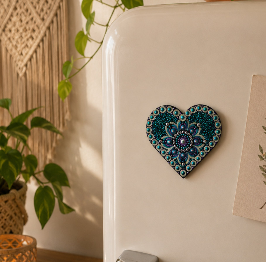 Heart Magnet - 9cm - One Of A Kind Original Artwork