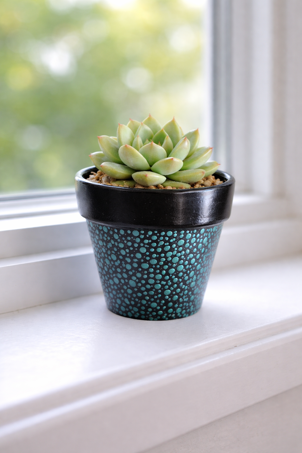 Mini Terracotta Pot - Metallic Teal
