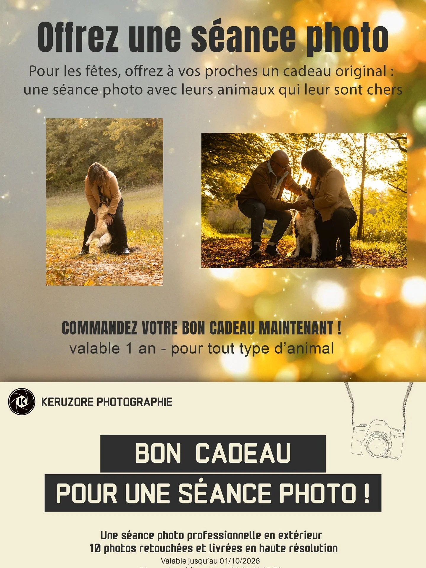 Nouveau 🆕🎉

Pour les f&ecirc;tes, offrez une exp&eacute;rience &eacute;mouvante et pleine de souvenirs gr&acirc;ce aux bons cadeaux pour une s&eacute;ance photo 📸✨

Les bons cadeaux sont disponibles sur l&rsquo;ensemble de mes s&eacute;ances :
📷 