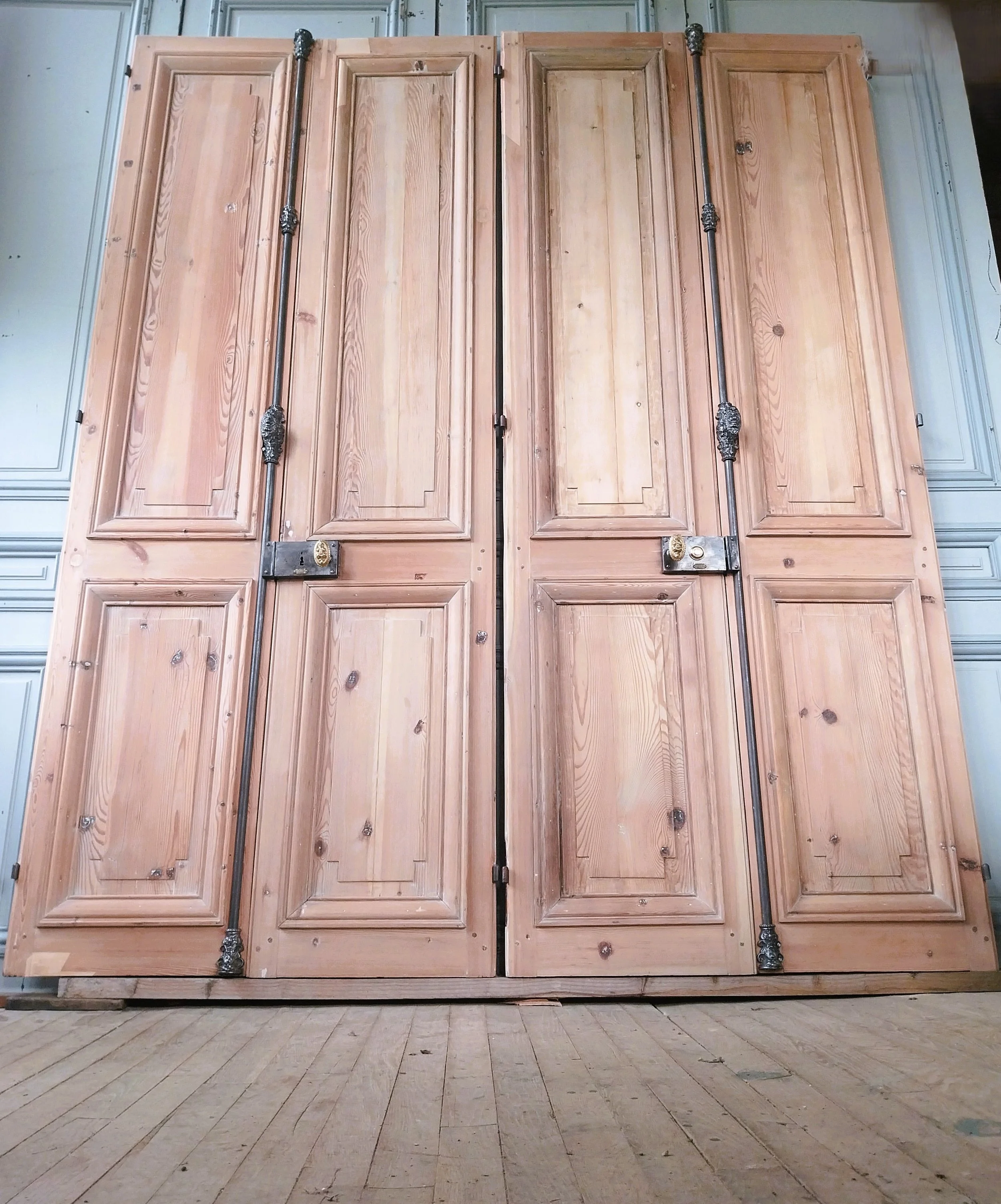 2 Paires de Double Porte de Communication Ancienne Boiserie