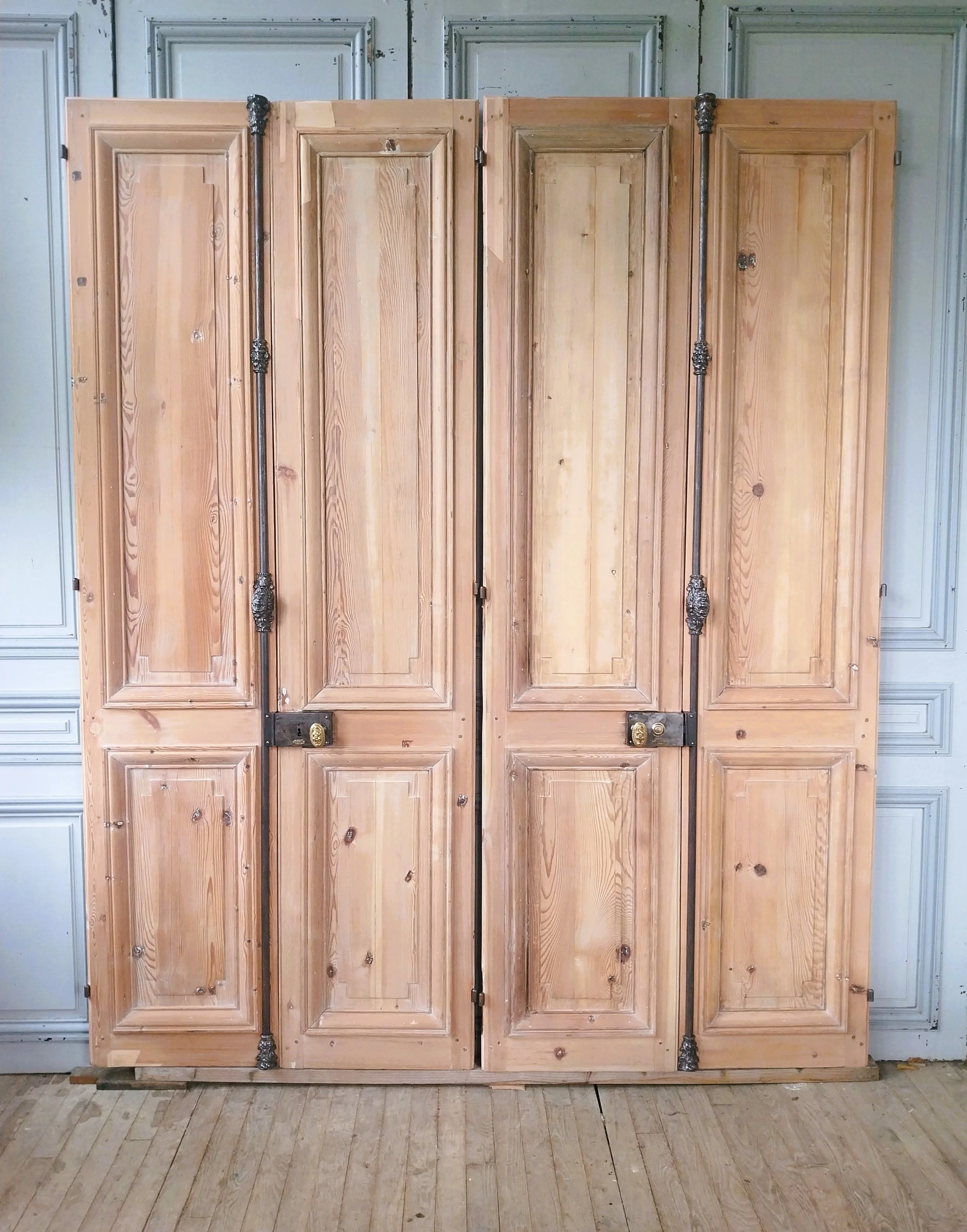 2 Paires de Double Porte de Communication Ancienne Boiserie