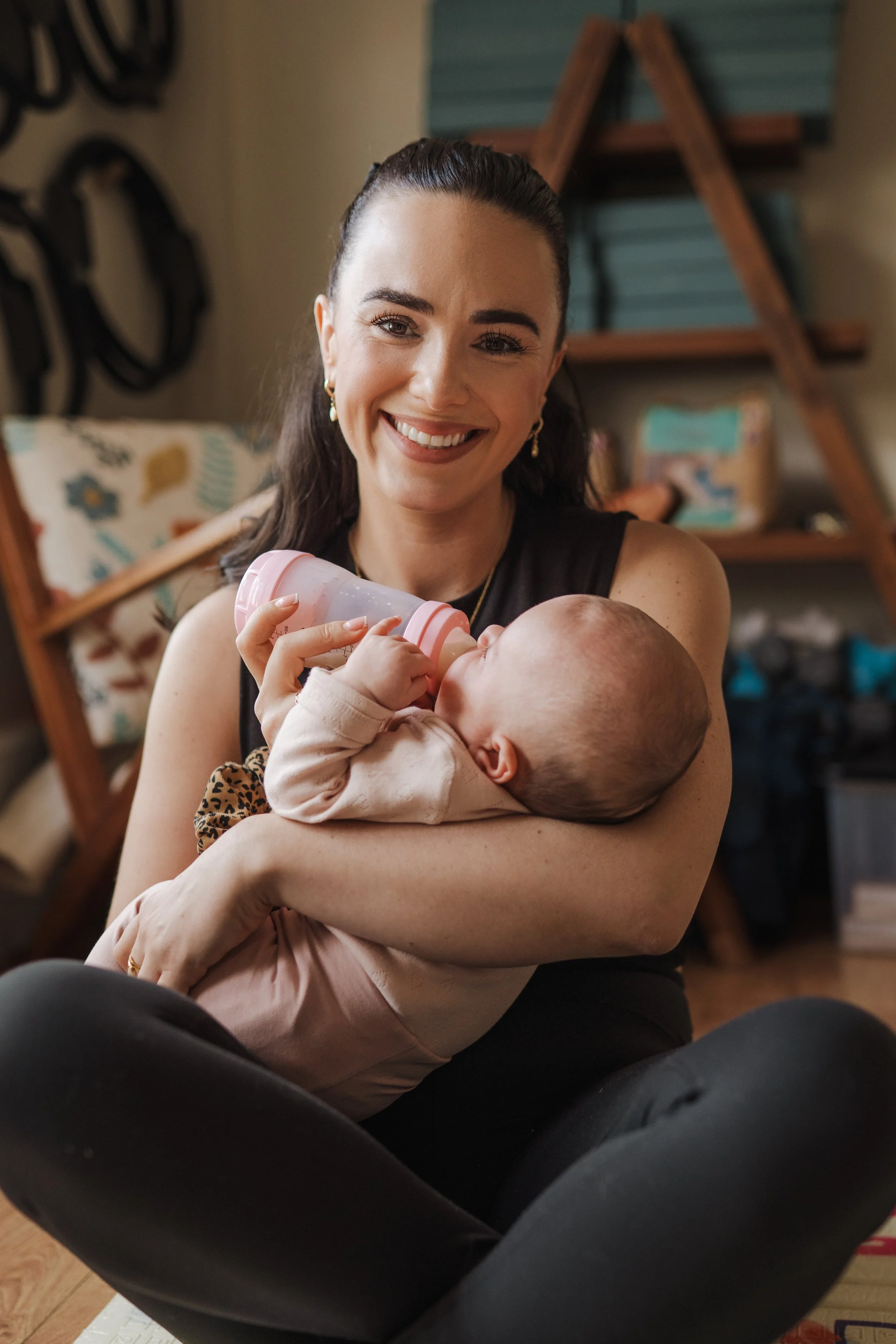 Mother feeding her baby at Satya Sanctuary as part of the Knutsford Town Breastfeeding charter