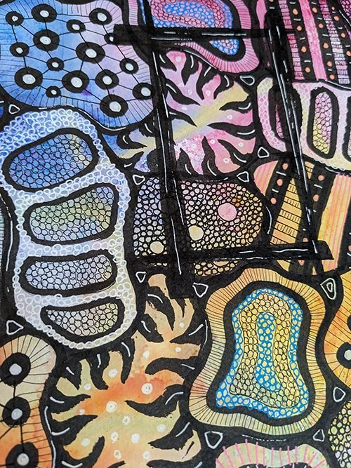 Cells and germs abstract art