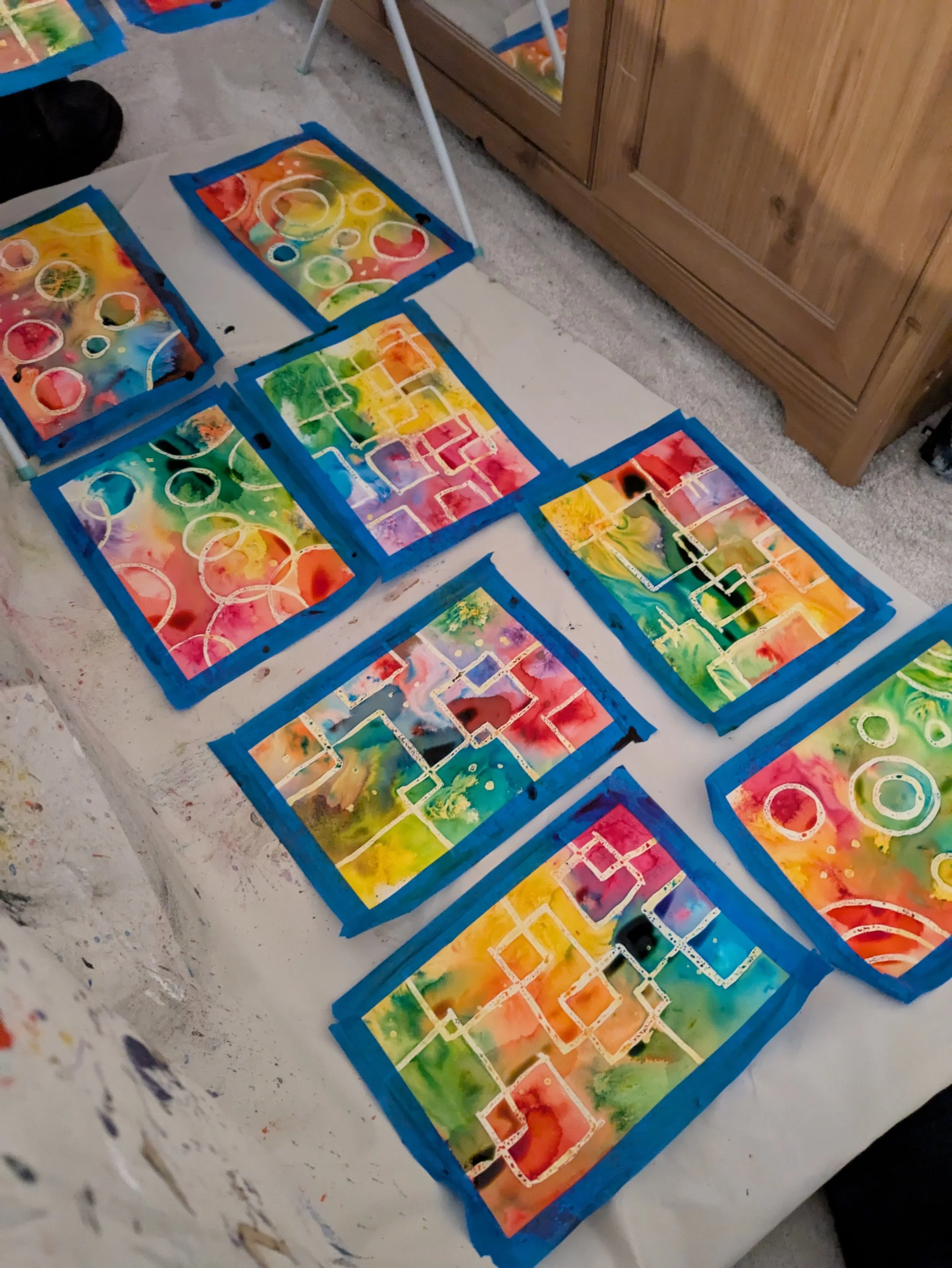 Watercolour Experimenting with Brusho Paints