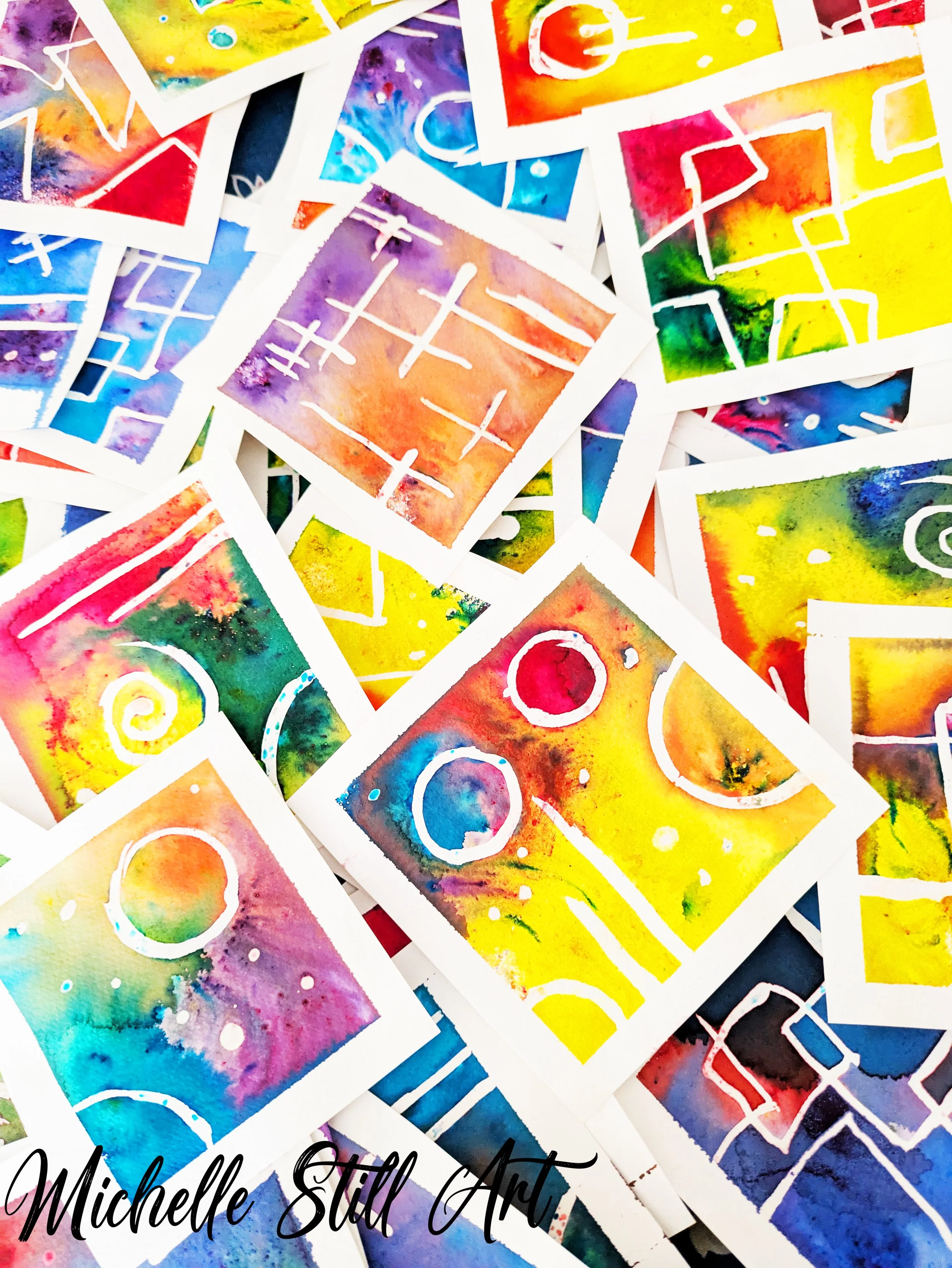 Work in progress mini watercolour paintings