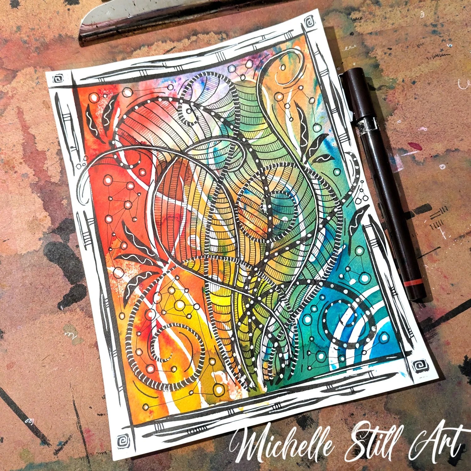 Watercolour wonky art