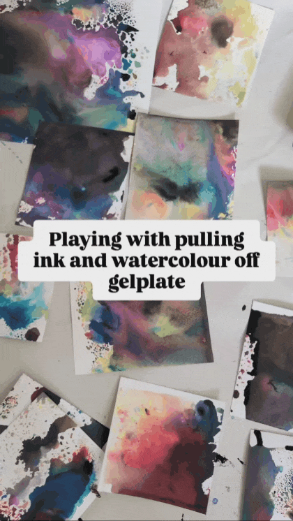 Gelplate Experimenting Watercolour and Ink