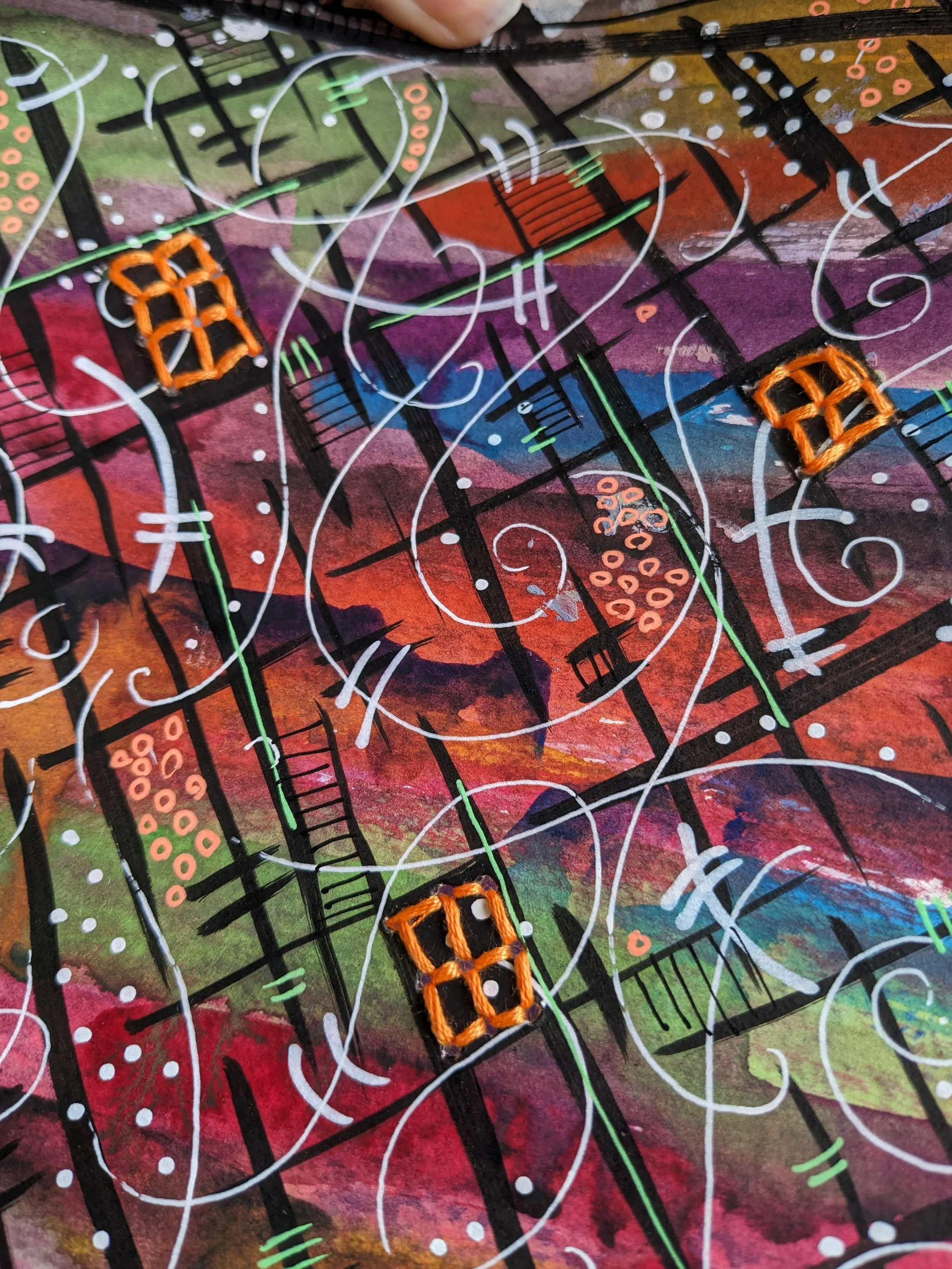 Sewing it Up? Using Yarn on Watercolour