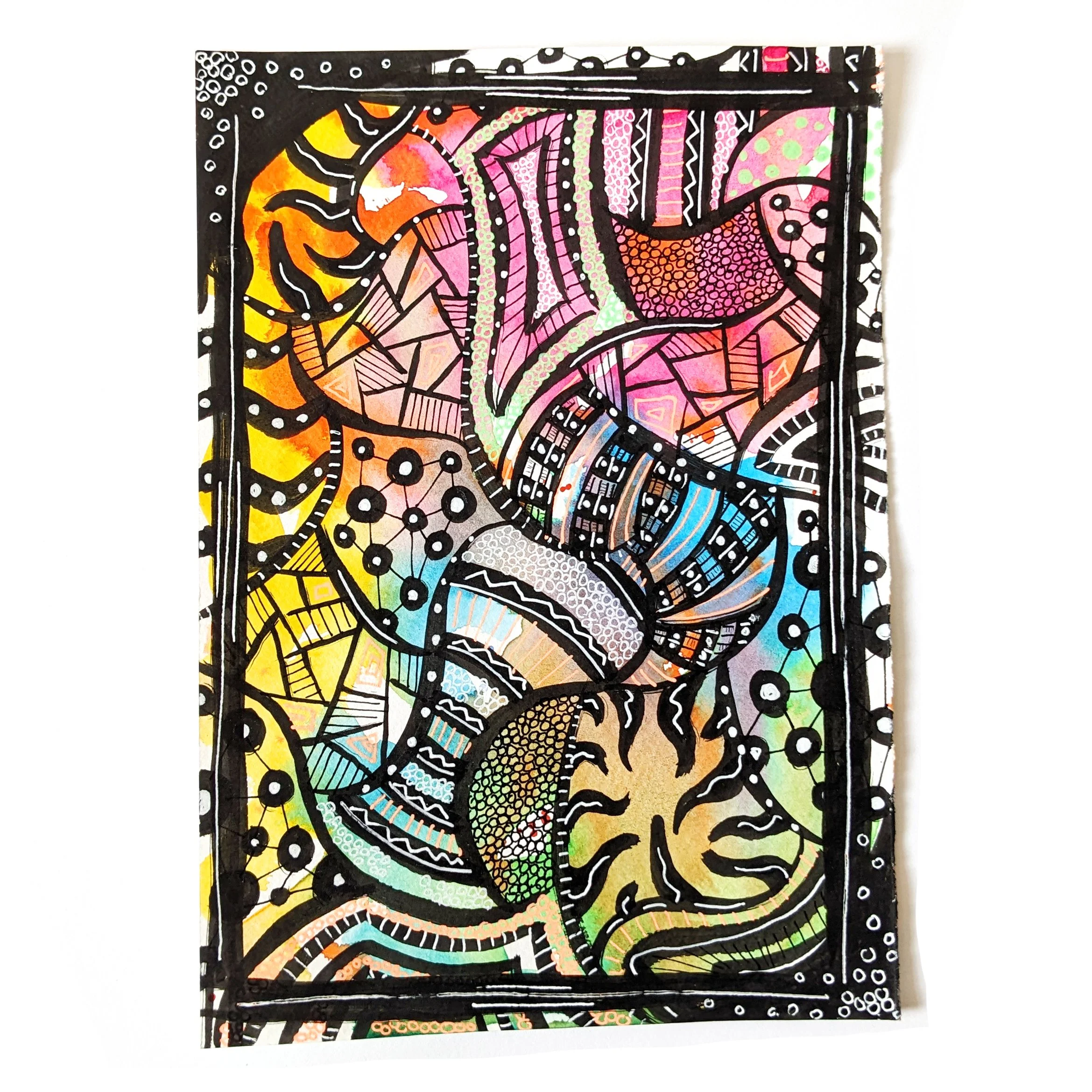 Abstract watercolour and ink artwork by Michelle Still Artist