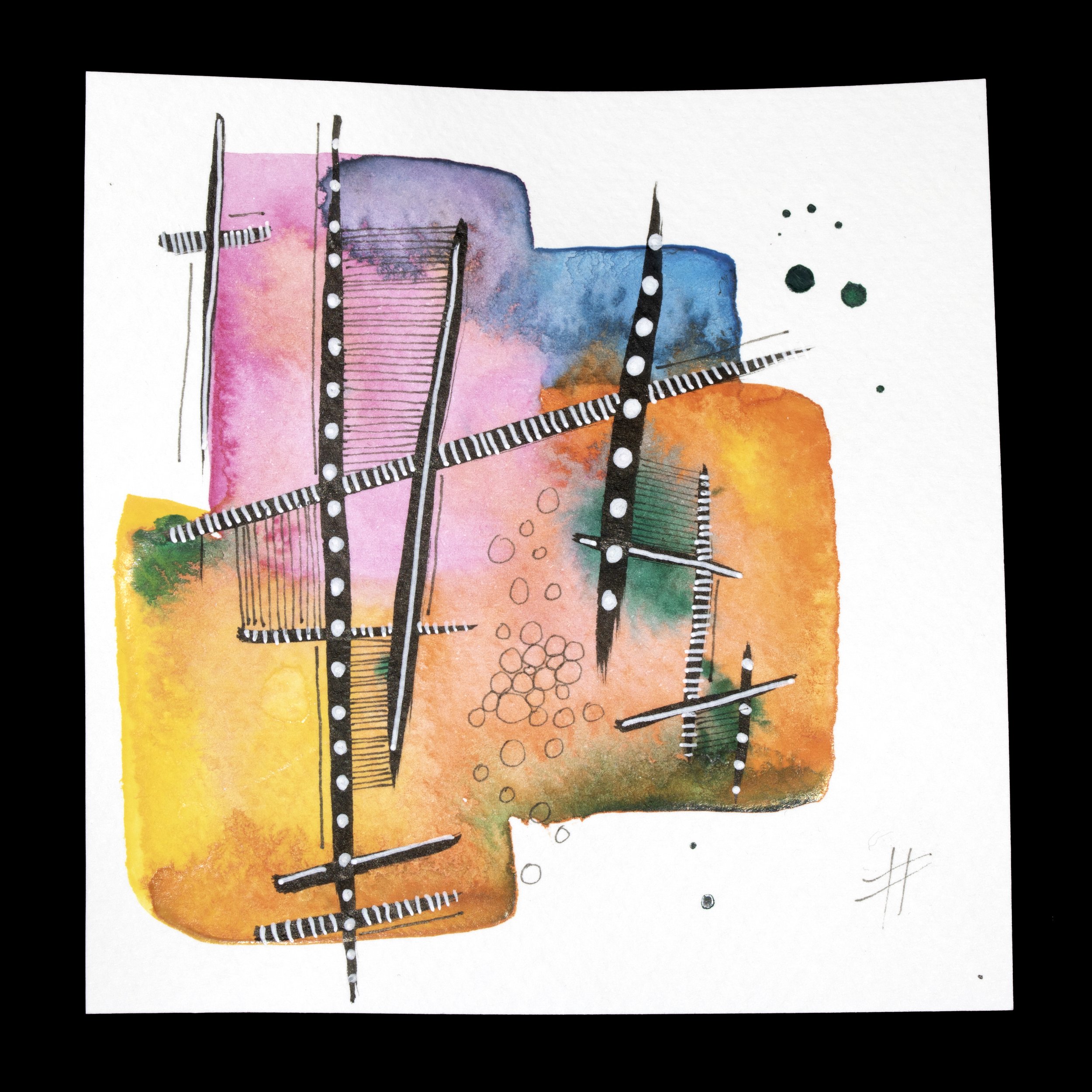 Abstract watercolour and ink artwork by Michelle Still Artist