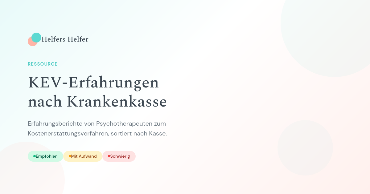 Thumbnail: Erfahrungsberichte zum Kostenerstattungsverfahren aus dem Praxisalltag