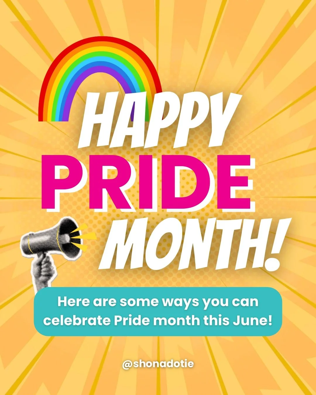 Happy Pride Month from the Shona Team🌈✨ We hope everyone has a beautiful, loving and safe month celebrating Pride this June! 

We have come up with some ways you can celebrate Pride this month from attending Pride events, watching movies and shows t