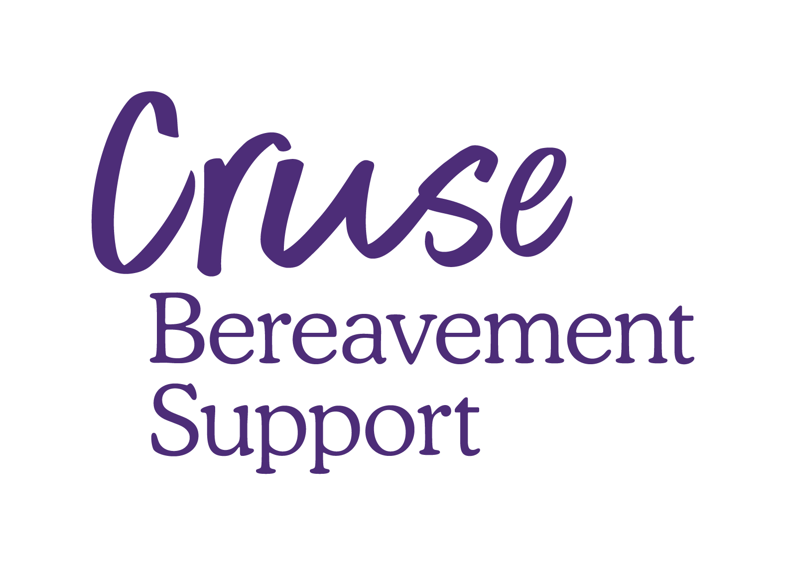 Text reading "Crisis Bereavement Support" in purple font on a black background