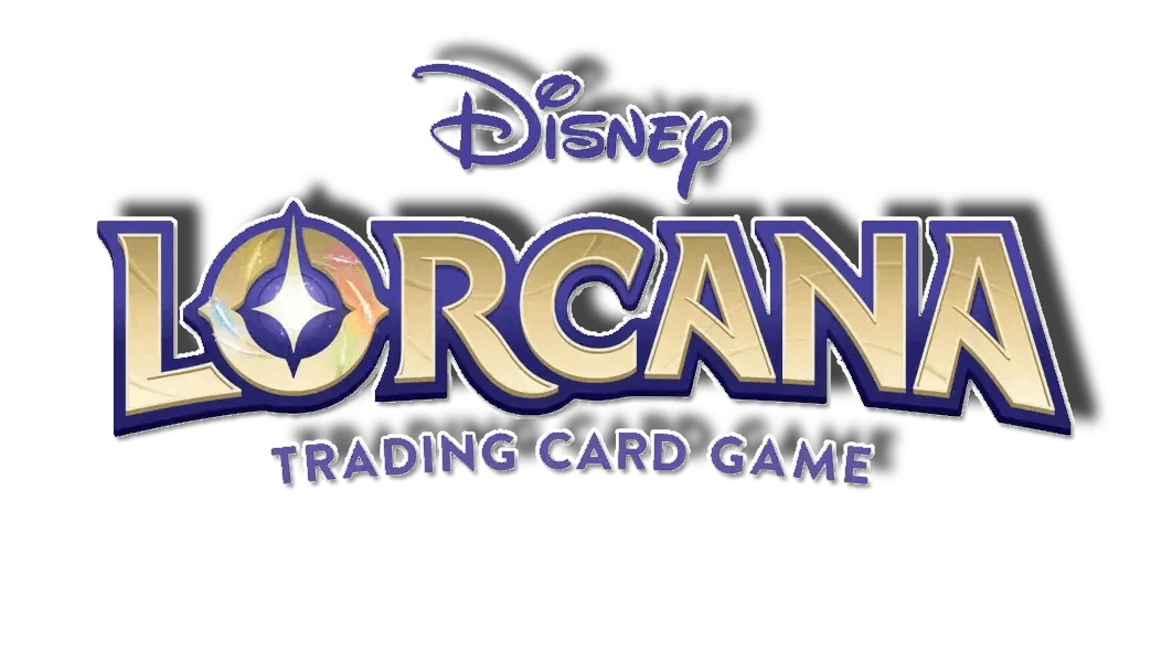 Logo for Disney Lorcana trading card game with stylized text and a dark background.