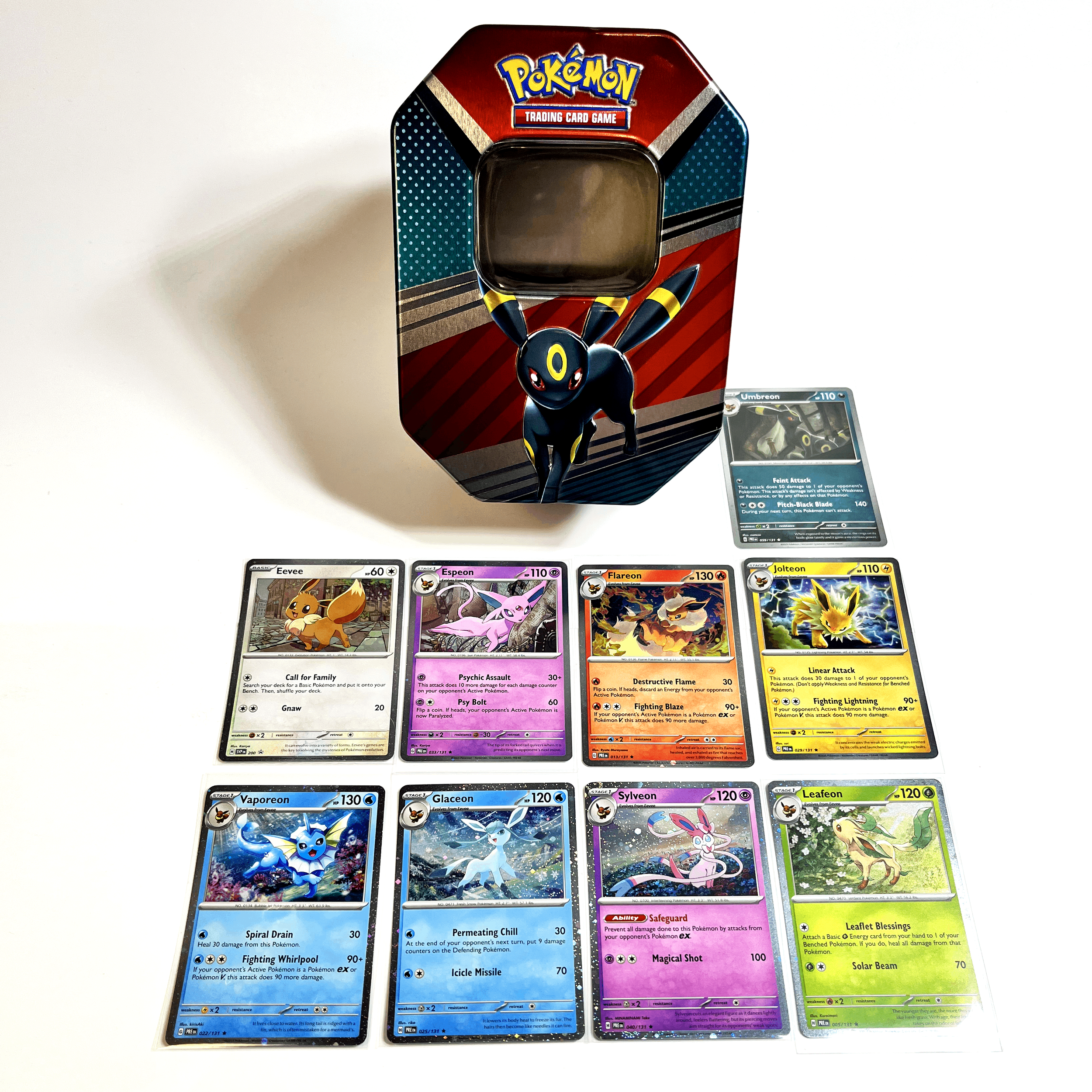 Umbreon Heroes Tin w/ Eveelution Premium Confetti Holo Set