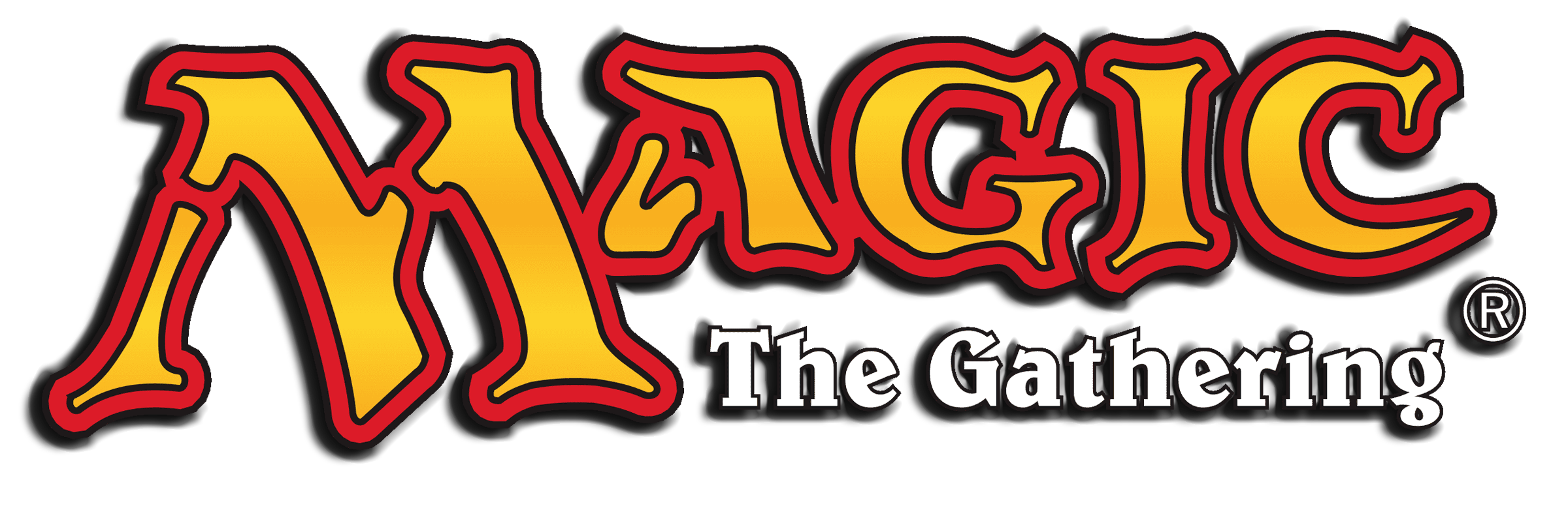 Logo for Magic: The Gathering with the words 'MAGIC The Gathering' in stylized yellow and red lettering.