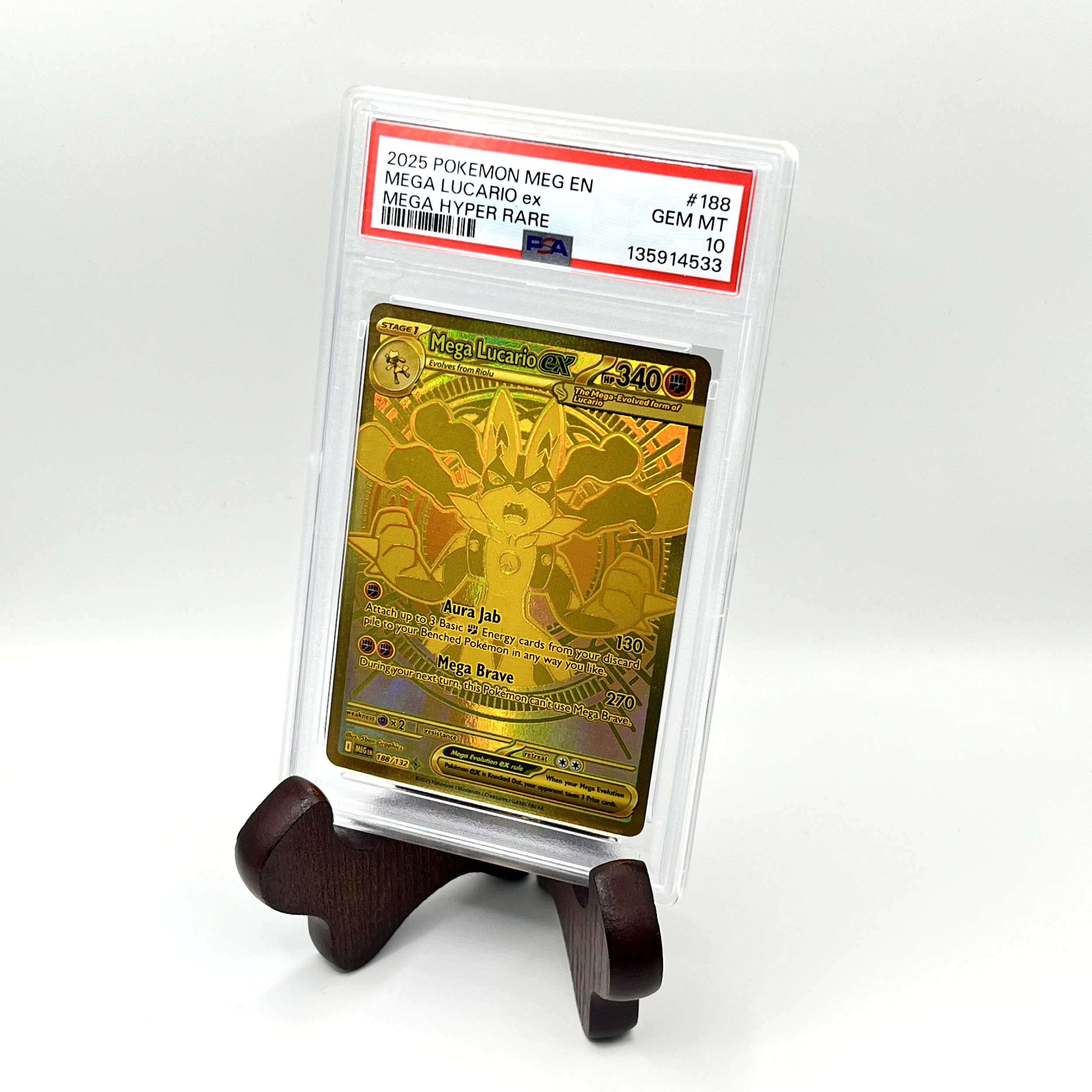 2025 Gold Mega Lucario EX PSA 10
