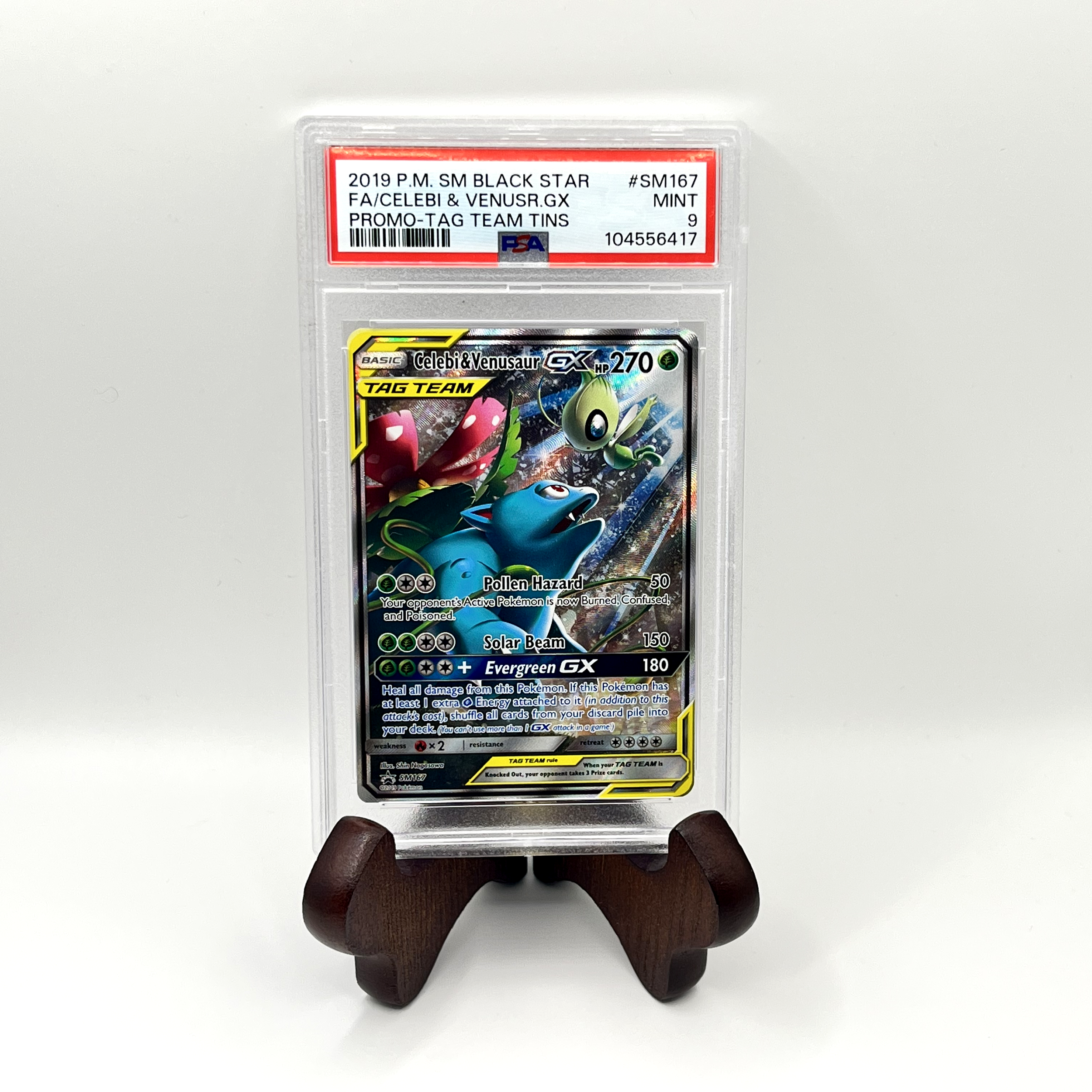 2019 Celebi & Venusaur GX Tag Team PSA 9