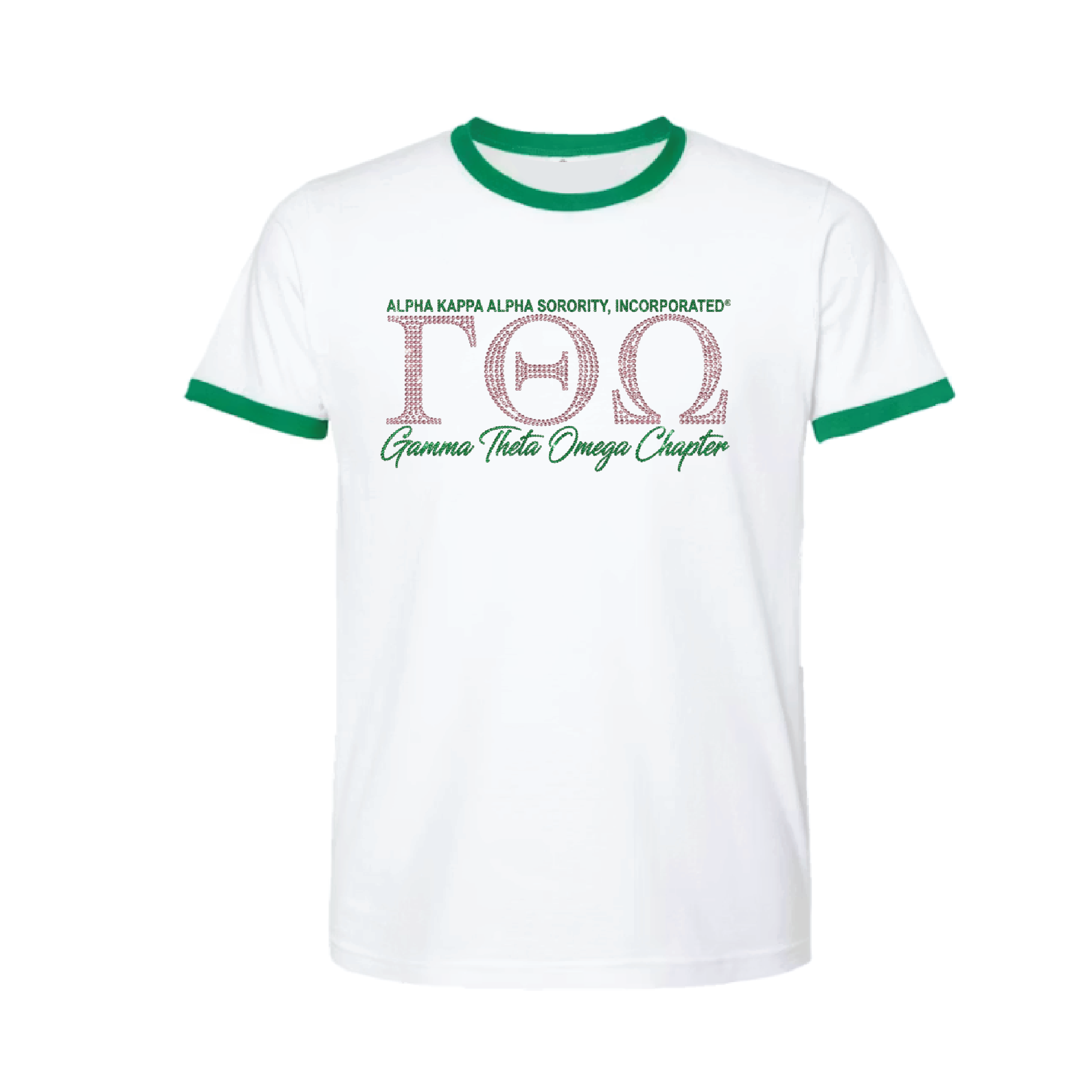 The Gamma Theta Omega Rhinestone Ringer Tee