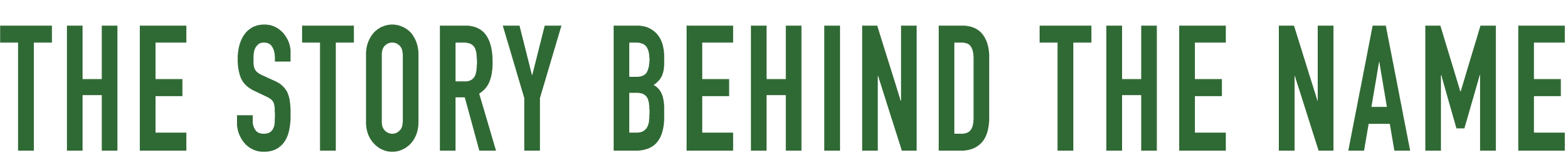 Text saying 'The story behind the name' in large green font.
