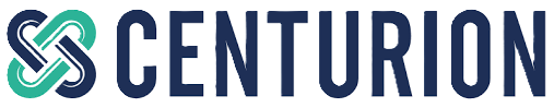 Centurion logo with a stylized chain link icon
