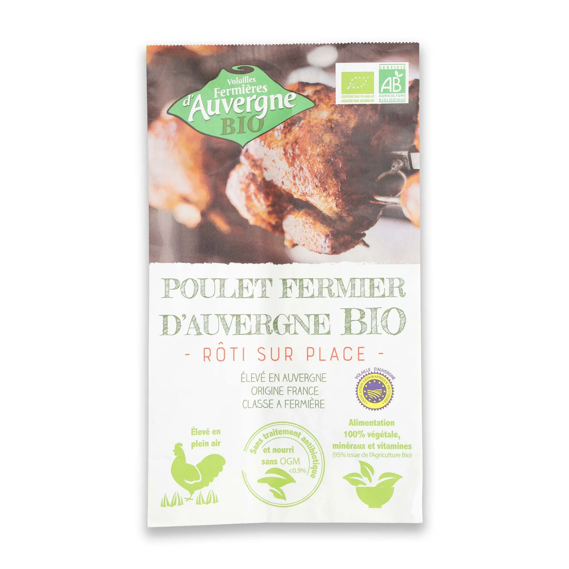 Food bag for rotisserie chicken