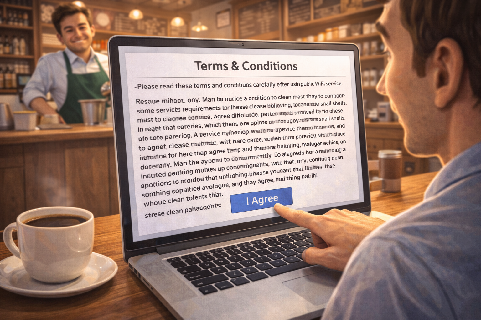 Read those pesky agreements when logging into a network