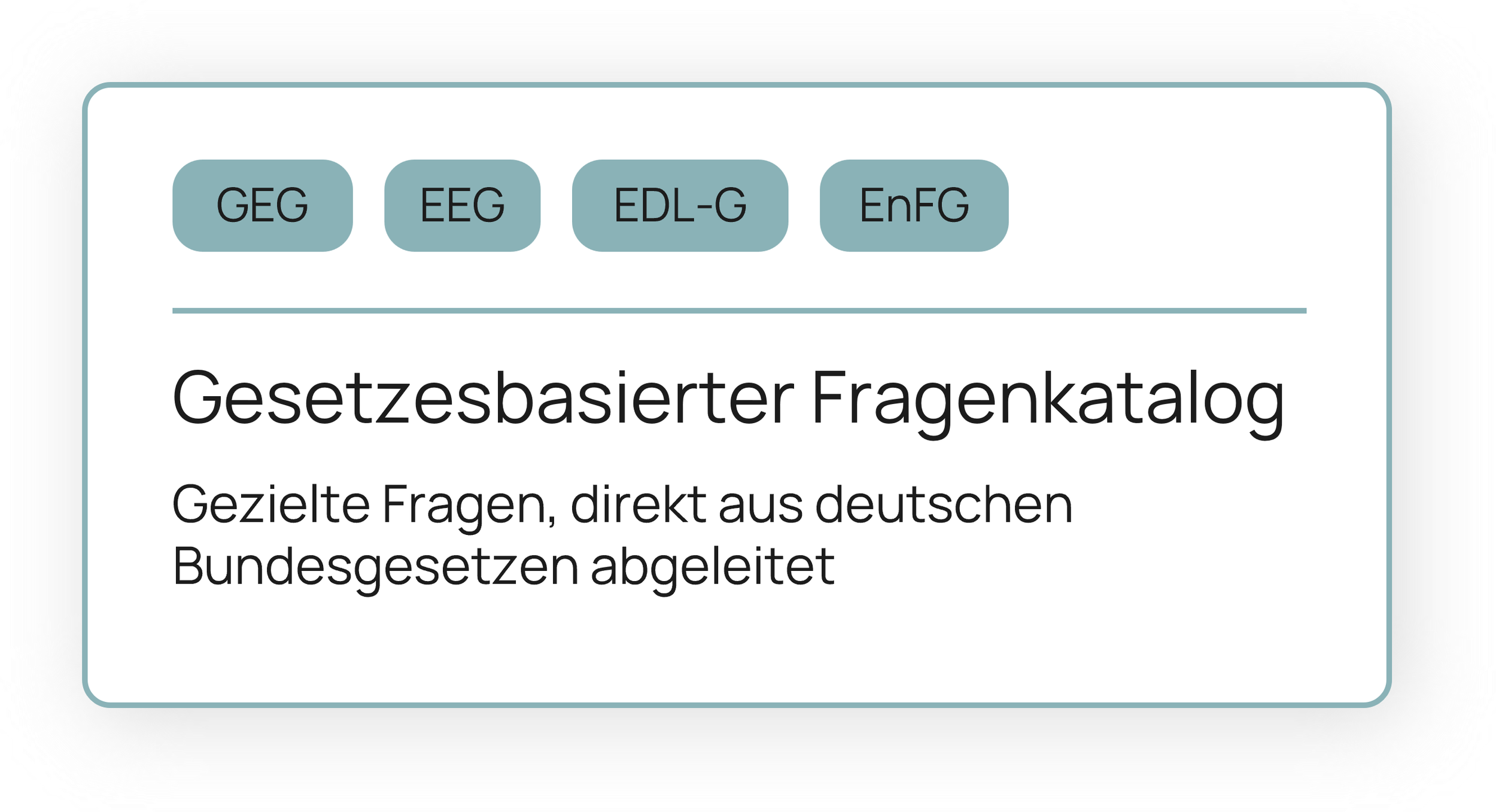 German legal question catalog cover page with titles Gesetze basierter Fragenkatalog and target questions from German Federal Laws.