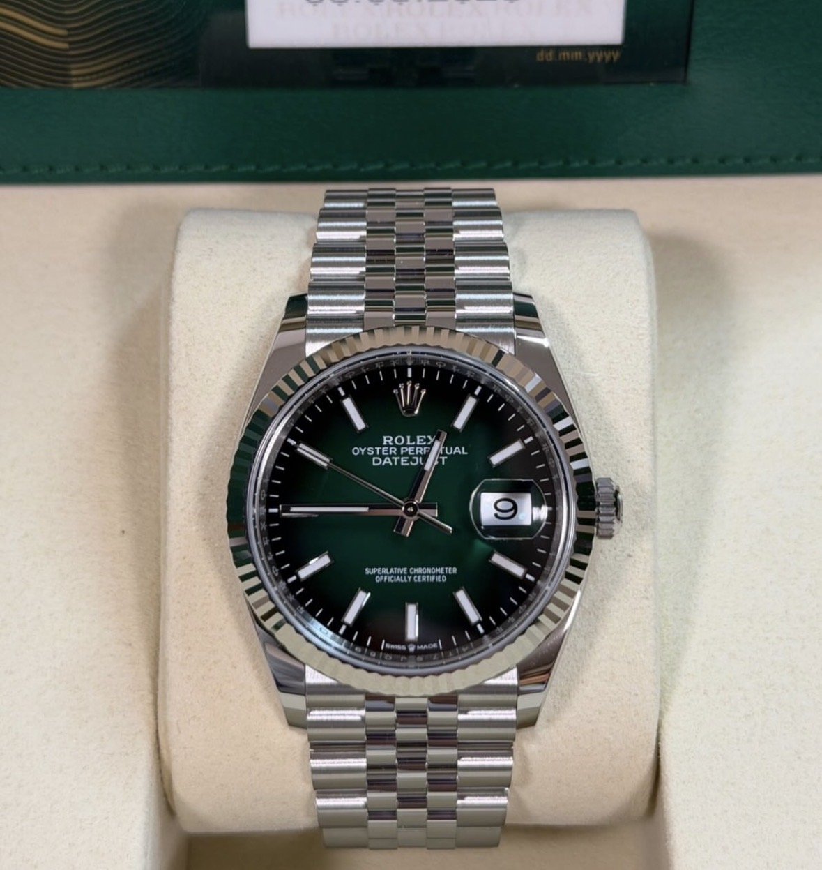 Rolex Datejust  vert ombre 36 réf 126234 2026