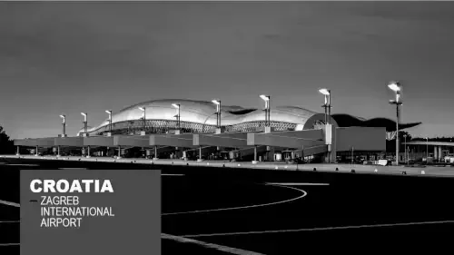 Aéroport international de Zagreb en Croatie en noir et blanc