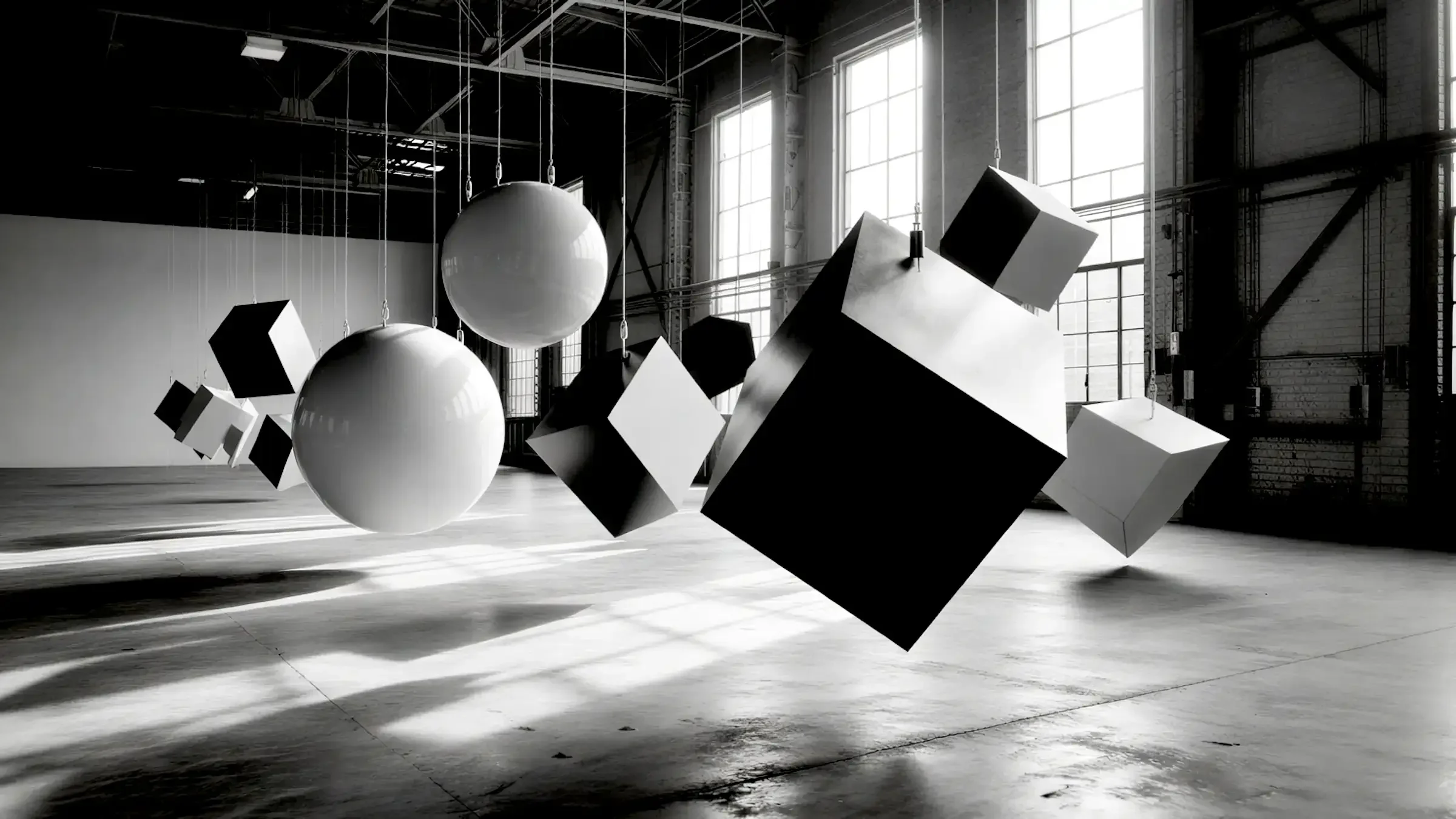 Structures géométriques en équilibre symbolisant la coopération et la responsabilité collective au sein d’un collectif