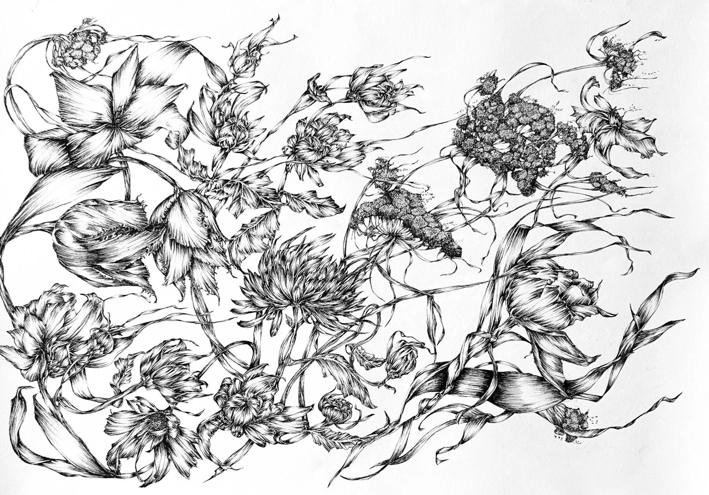 Jardin dans le vent - 84 cm x 110 cm