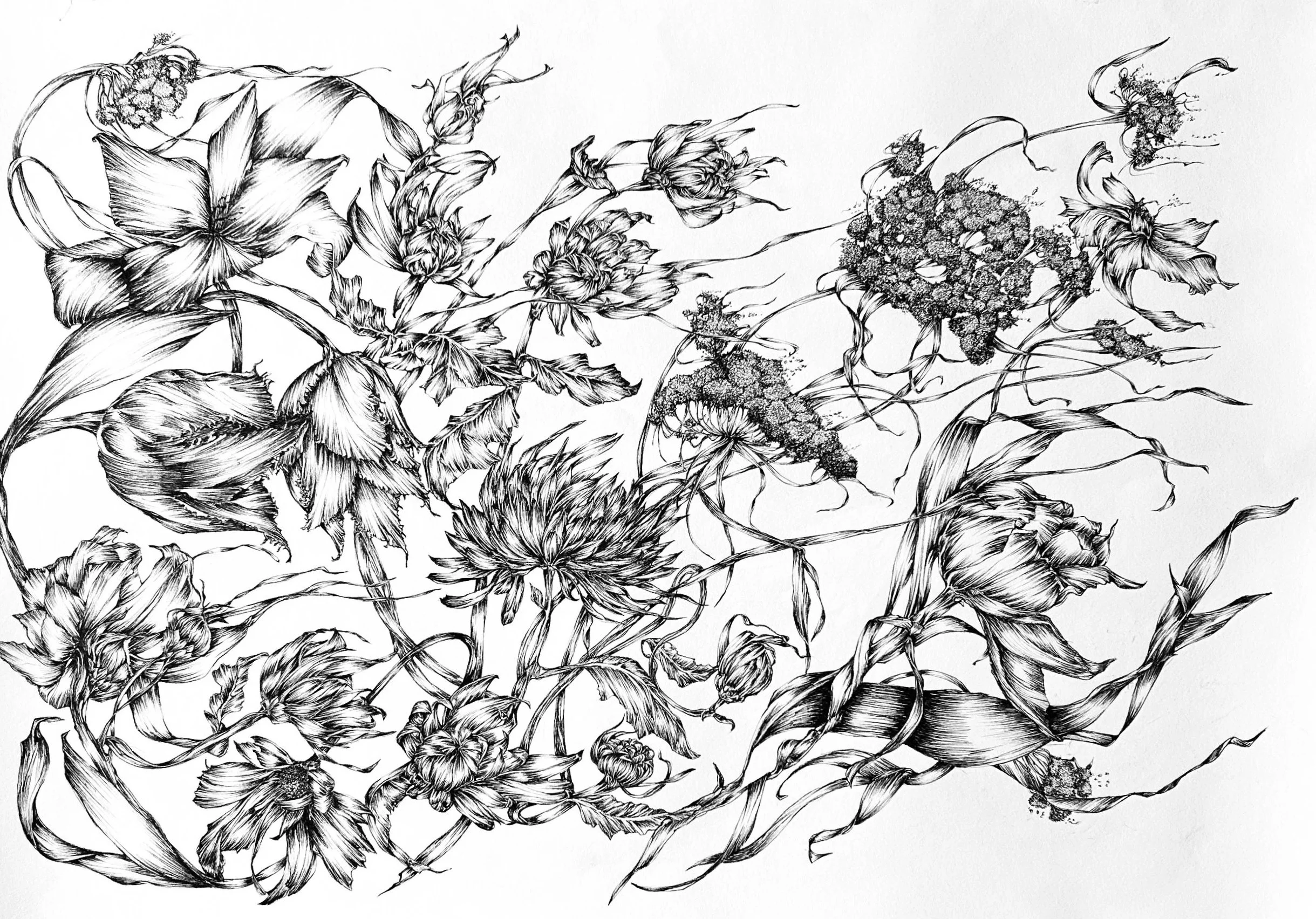 Jardin dans le vent - 84 cm x 110 cm