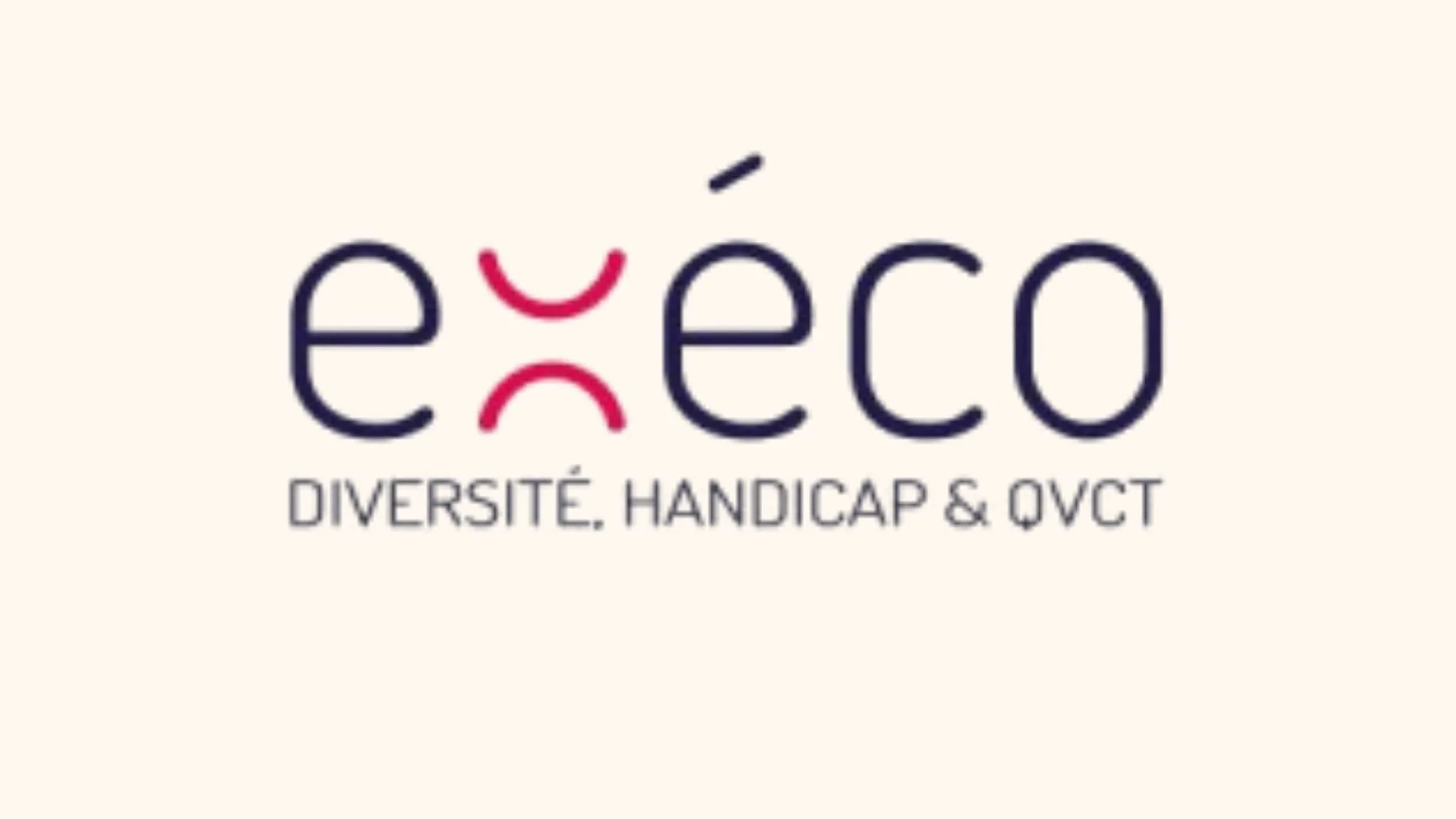 Logo avec le mot 'ééco' stylisé, la phrase 'Diversité, Handicap & QVCT' en dessous, sur fond clair.