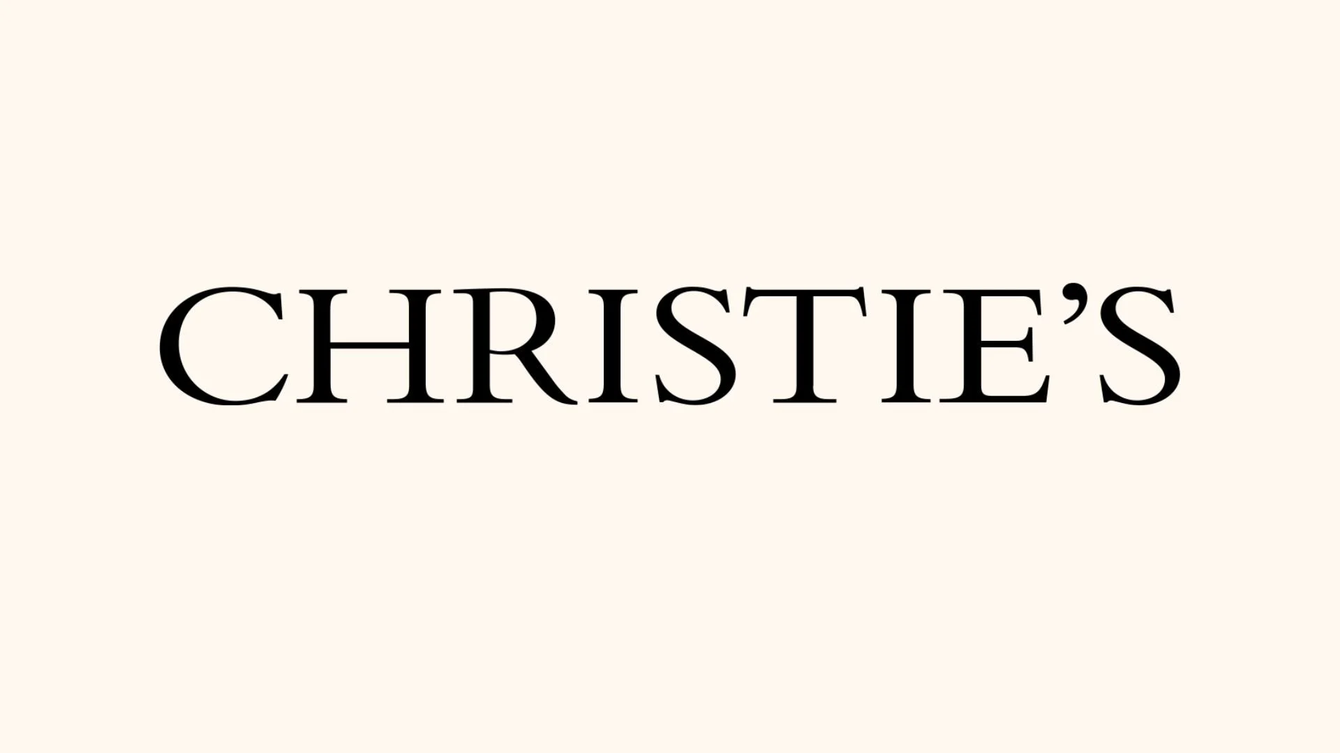 Logo de Christie's avec un fond clair et le nom 'CHRISTIE'S' en noir.