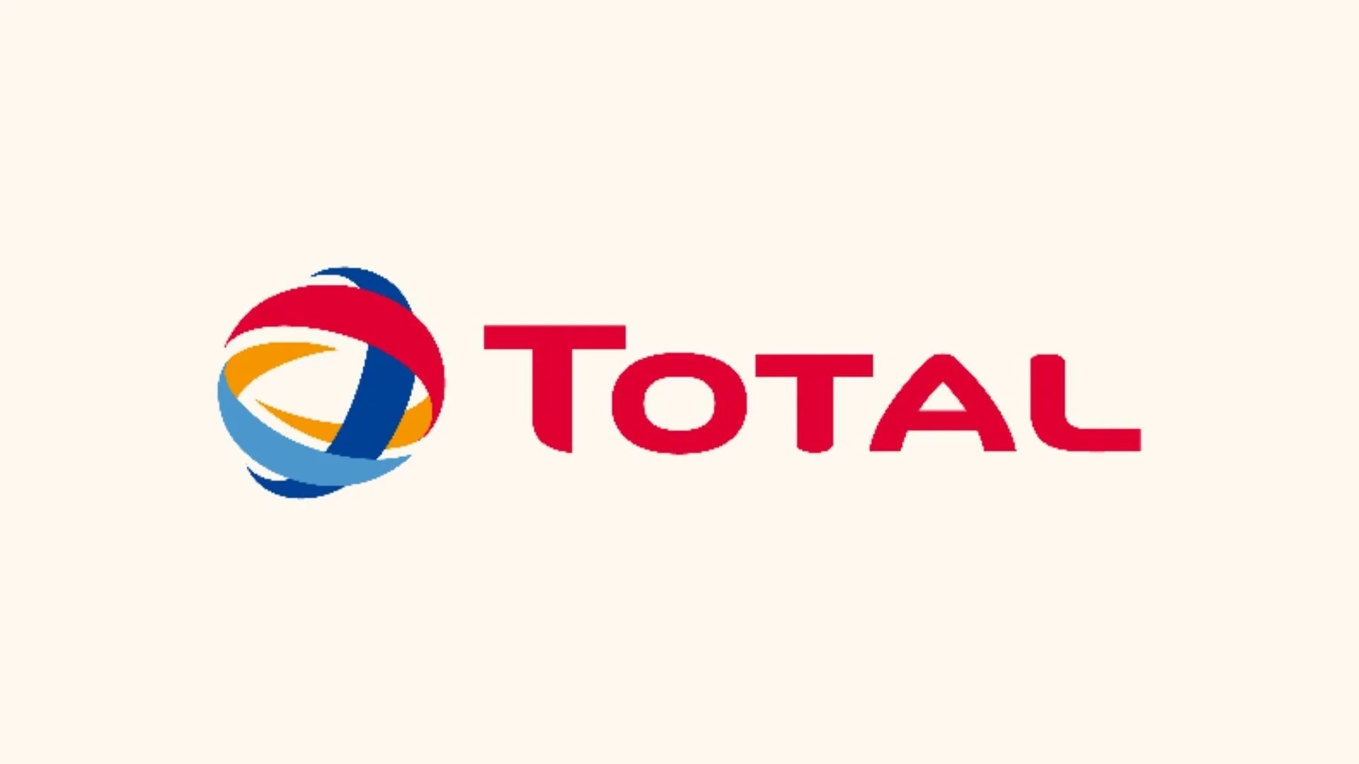 Logo de Total, une sphère stylisée avec des couleurs rouge, bleu, blanc et orange, accompagnée du texte 'Total' en rouge.