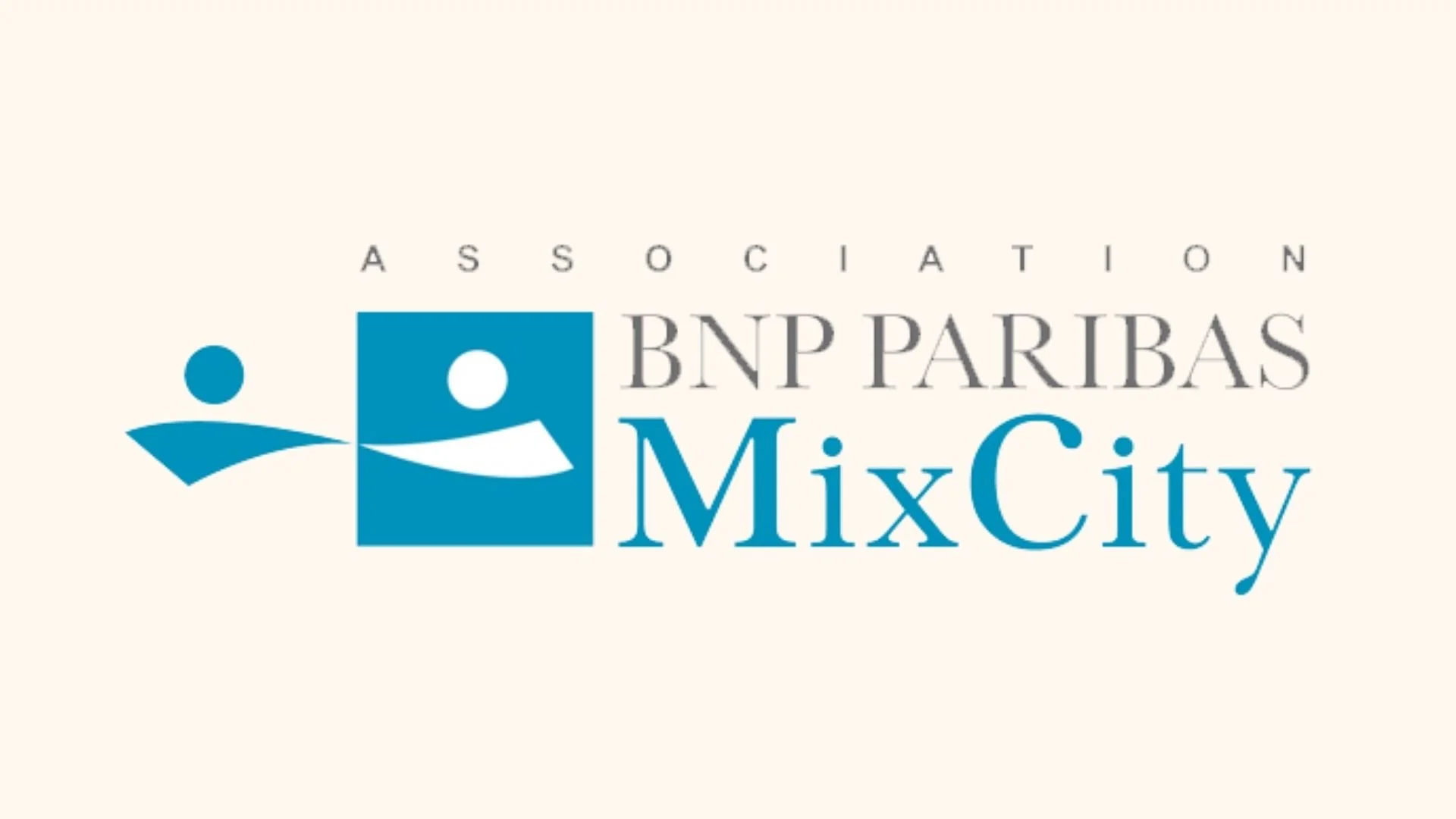 Logo de l'association BNP Paribas MixCity avec un symbole graphique et le nom écrit en différentes tailles et couleurs.