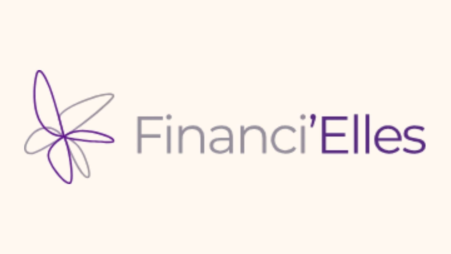 Logo de Financi'Elles avec une ligne artistique de papillon à gauche et le texte 'Financi'Elles' à droite sur fond clair.