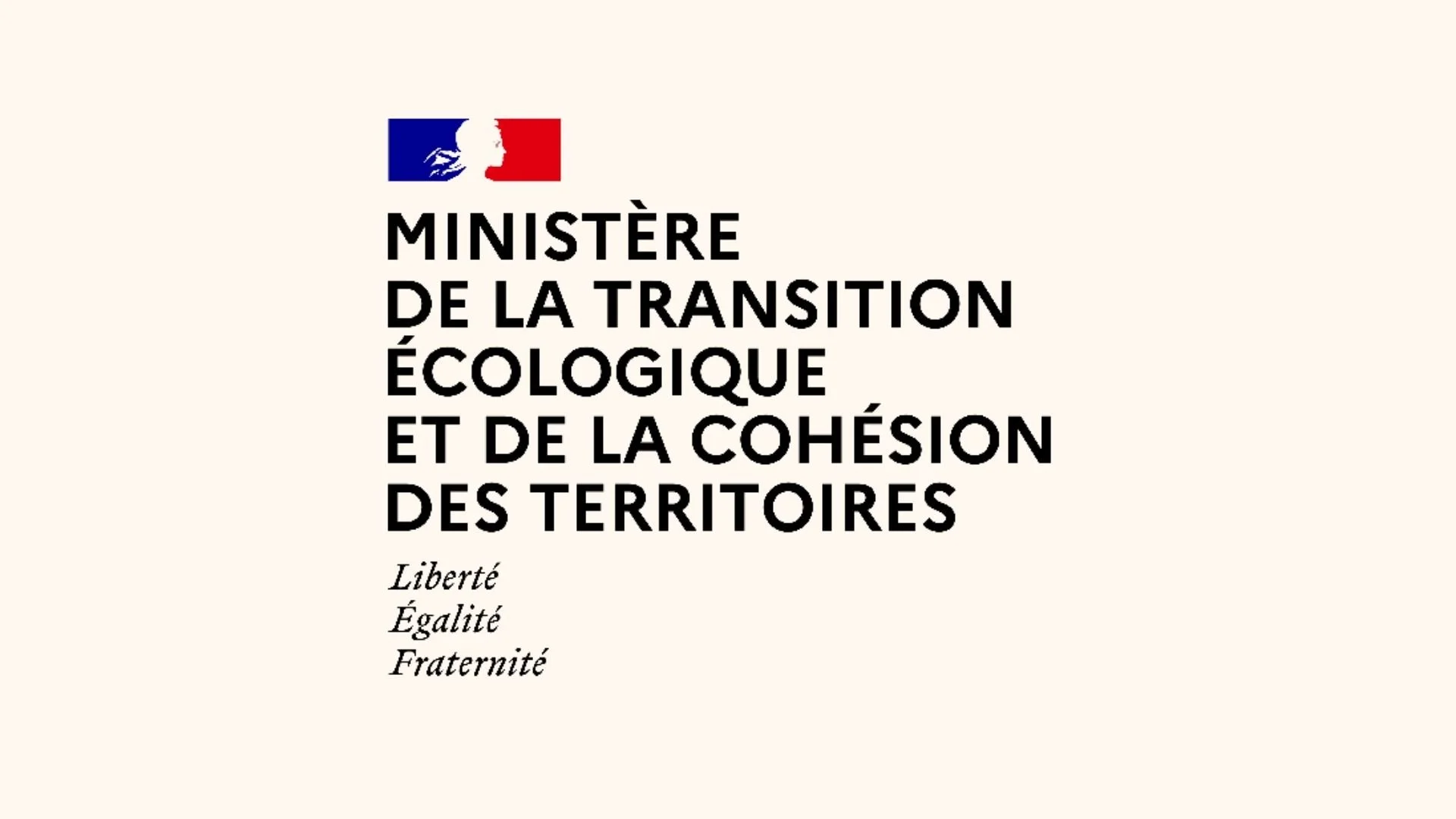 Couverture d'un document avec le logo du gouvernement français, titre en gras : 'Ministère de la Transition Écologique et de la Cohésion des Territoires' et sous-titre en italique : 'Liberté, Égalité, Fraternité'.