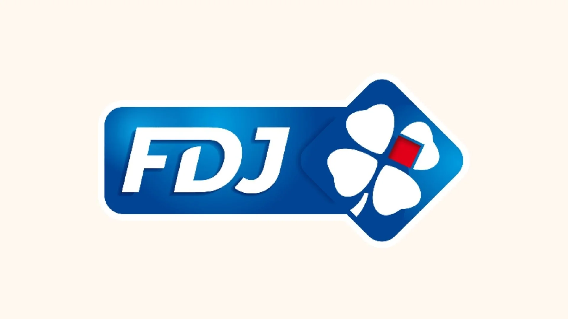 Logo bleu avec les lettres 'FDJ' et une fleur à quatre pétales blanche, avec un mini drapeau français au centre de la fleur.