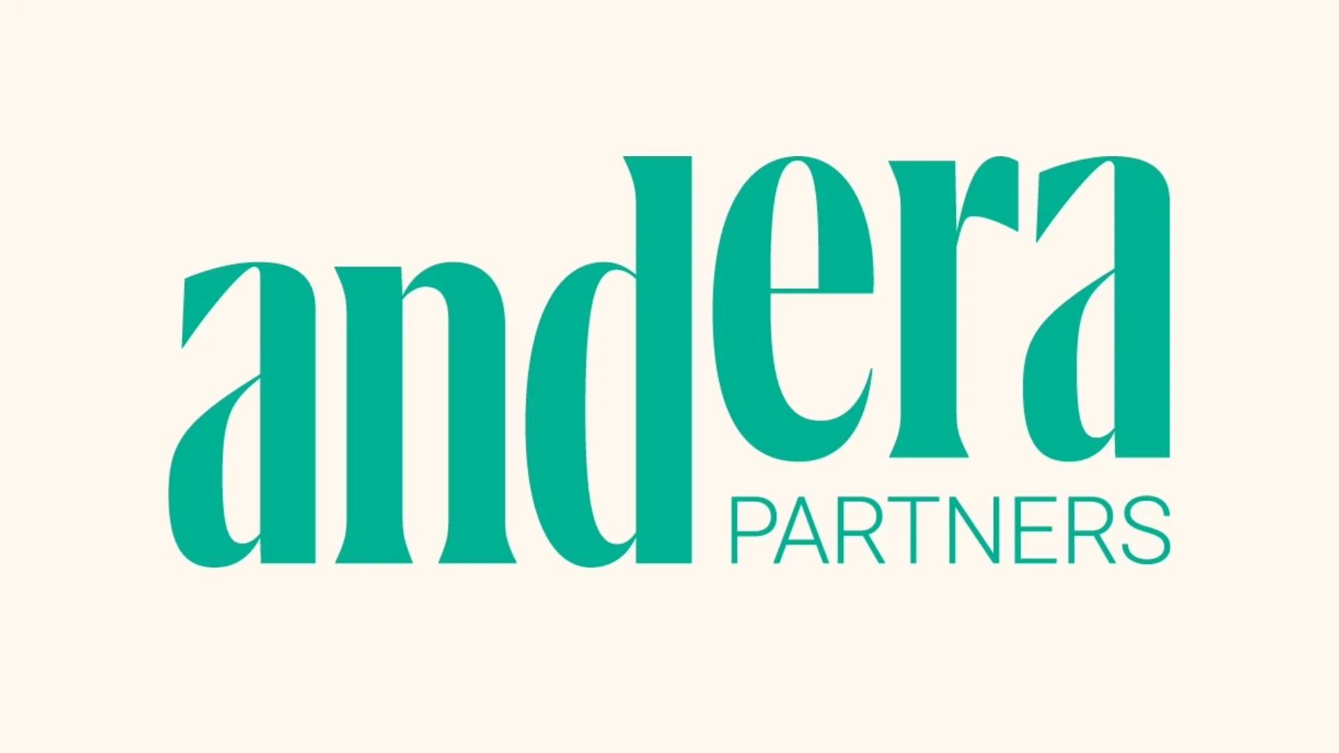 Logo de l'entreprise 'Ander Partners' avec le texte en turquoise sur fond beige.