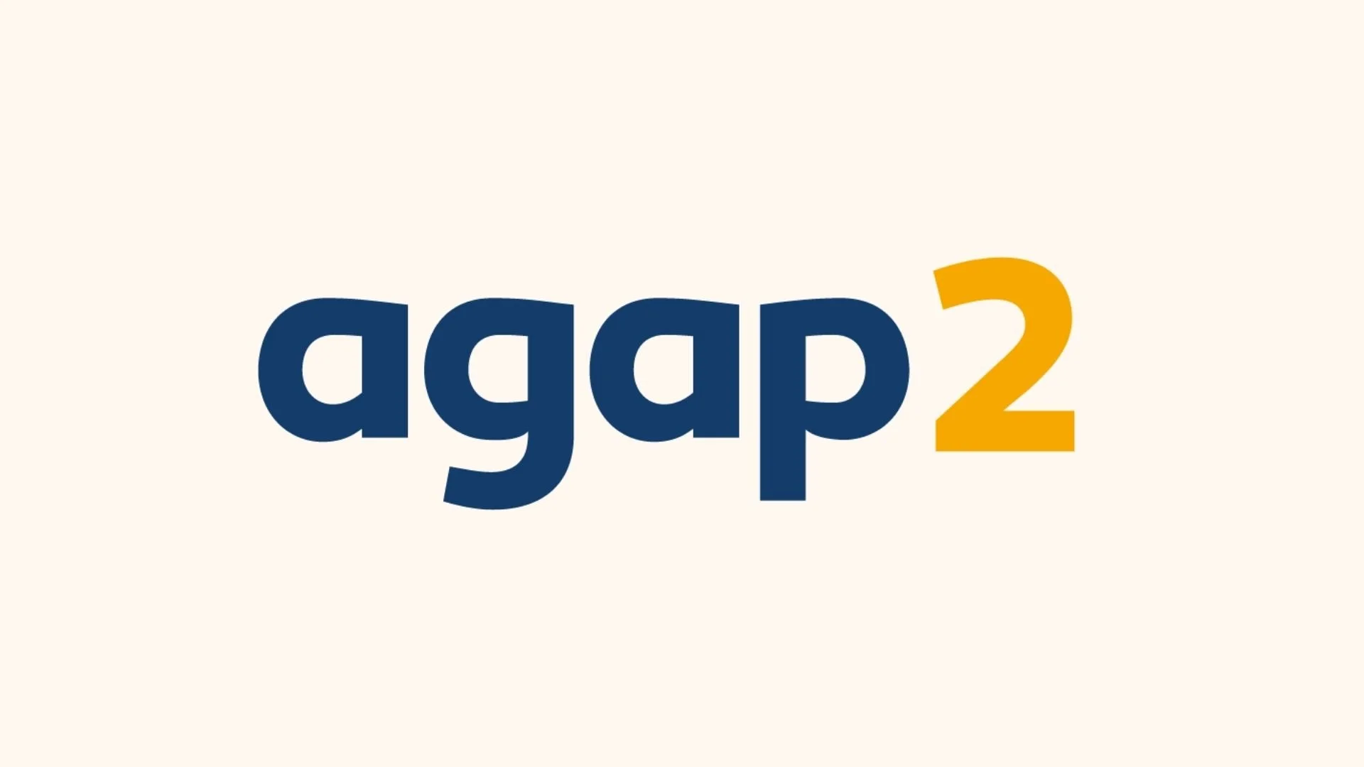 Logo avec le texte 'agap 2' en blanc et noir sur fond blanc