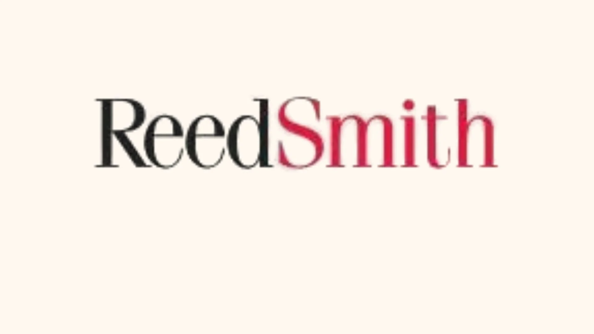 Logo avec le nom 'Reed Smith' en lettres noires et rouges sur fond blanc.