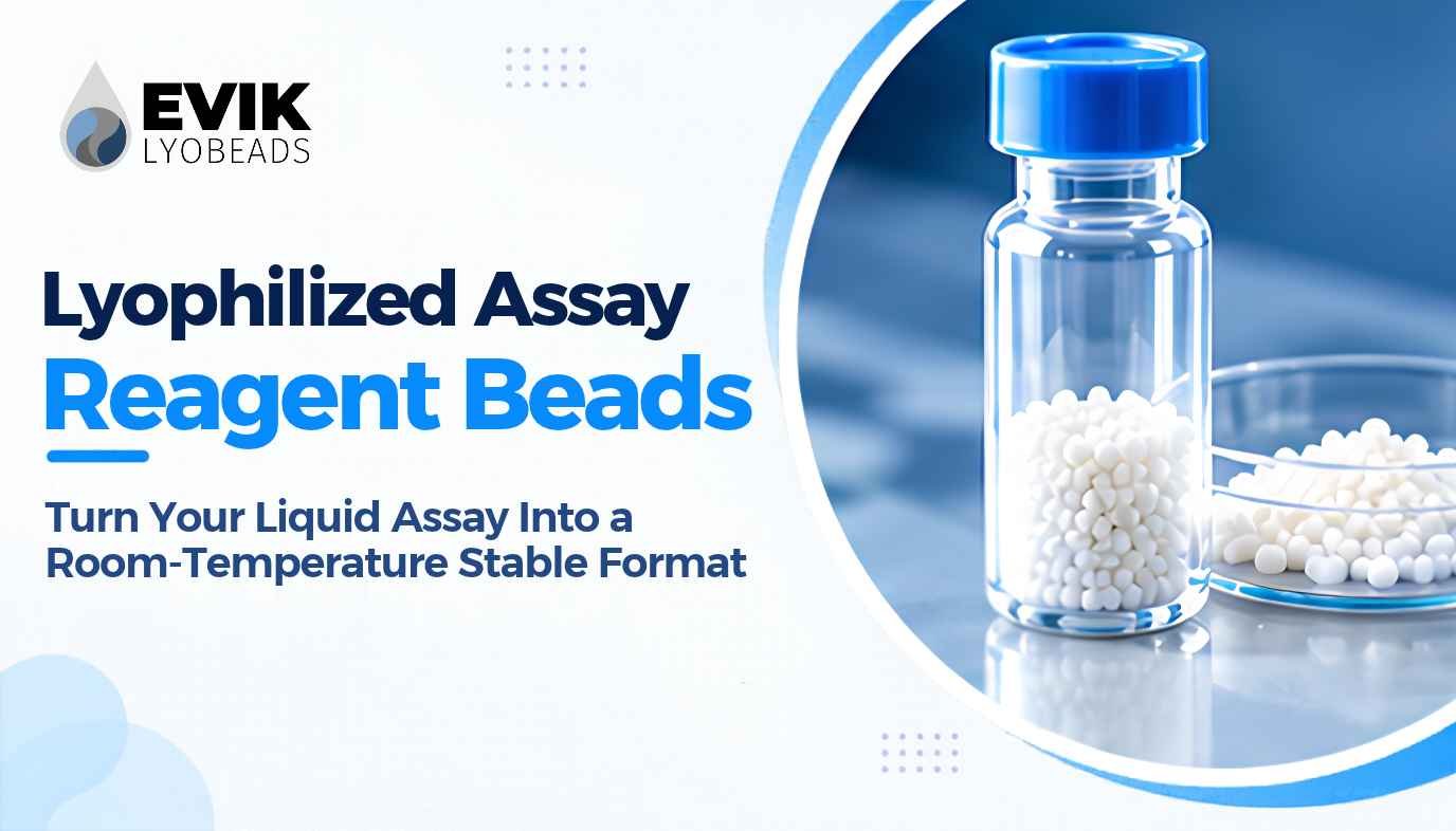 Lyophilized assay reagent beads in an 8-strip PCR tube set