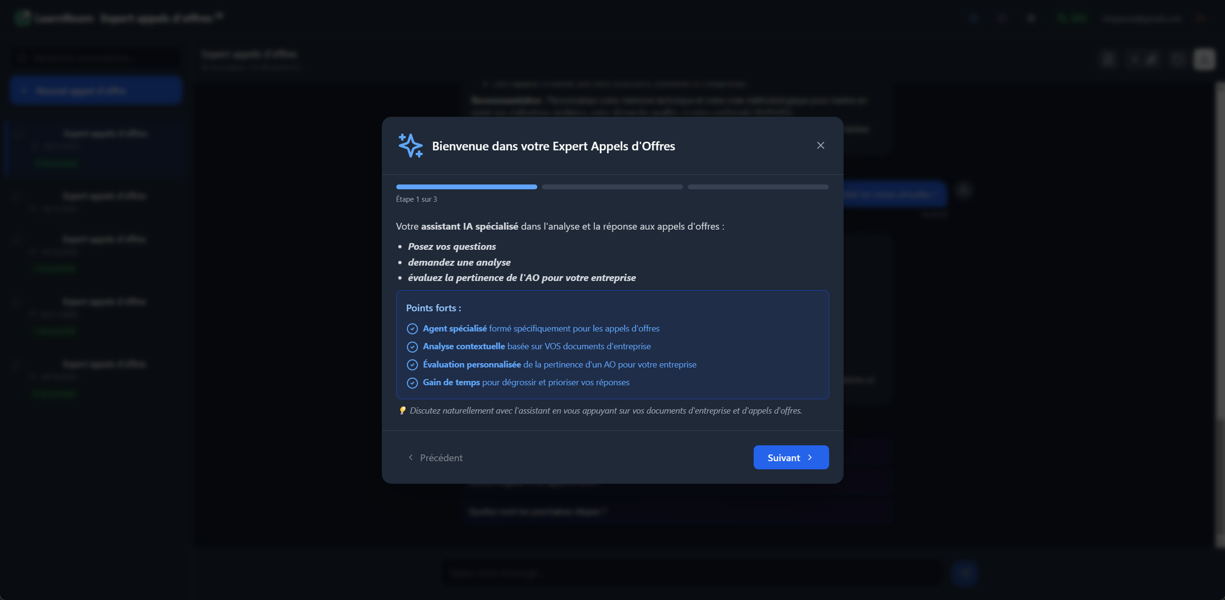 Saas IA d'aide à l'analyse et à la réponse d'appel d'offre