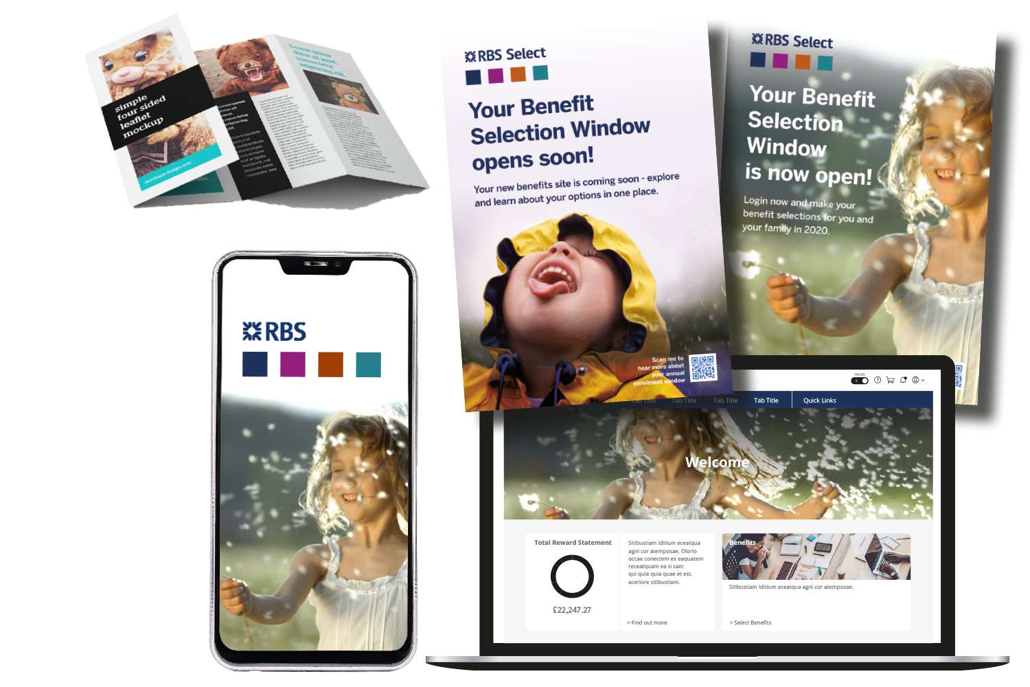 Royal Bank of Scotland Benefits marketing collateral